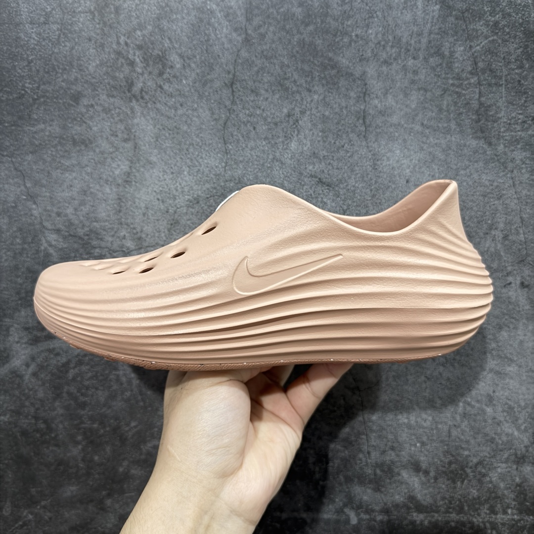 正确复合底 Nike Reactx Rejuven8 洞洞鞋 简约舒适  室外拖鞋 男女同款 玫瑰金 HV5062-602