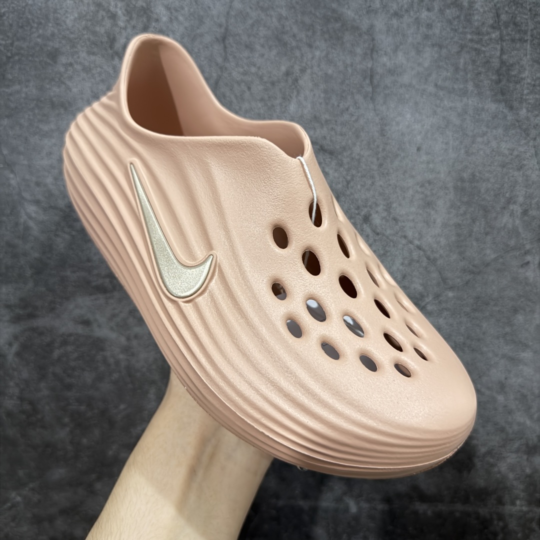 正确复合底 Nike Reactx Rejuven8 洞洞鞋 简约舒适  室外拖鞋 男女同款 玫瑰金 HV5062-602