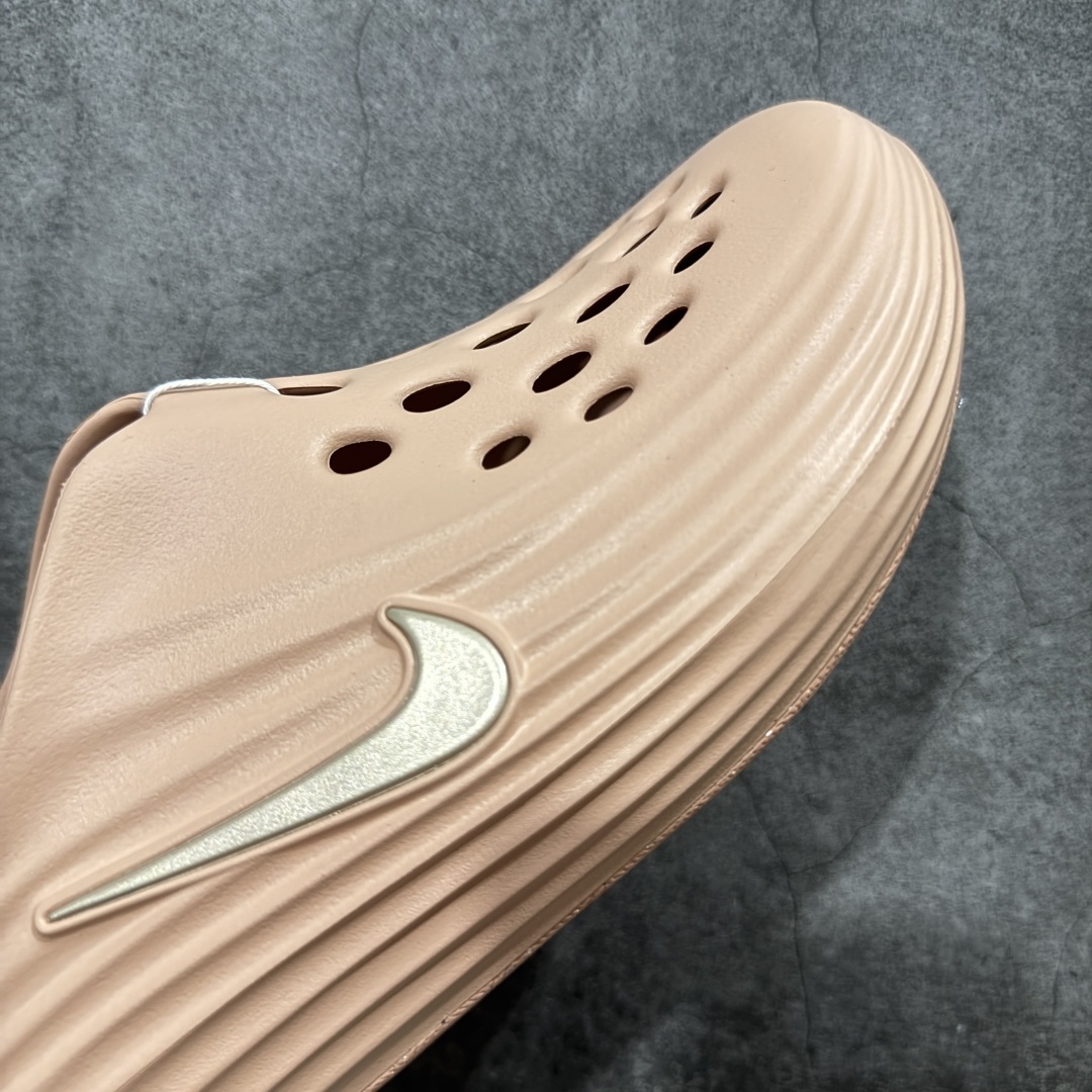 正确复合底 Nike Reactx Rejuven8 洞洞鞋 简约舒适  室外拖鞋 男女同款 玫瑰金 HV5062-602