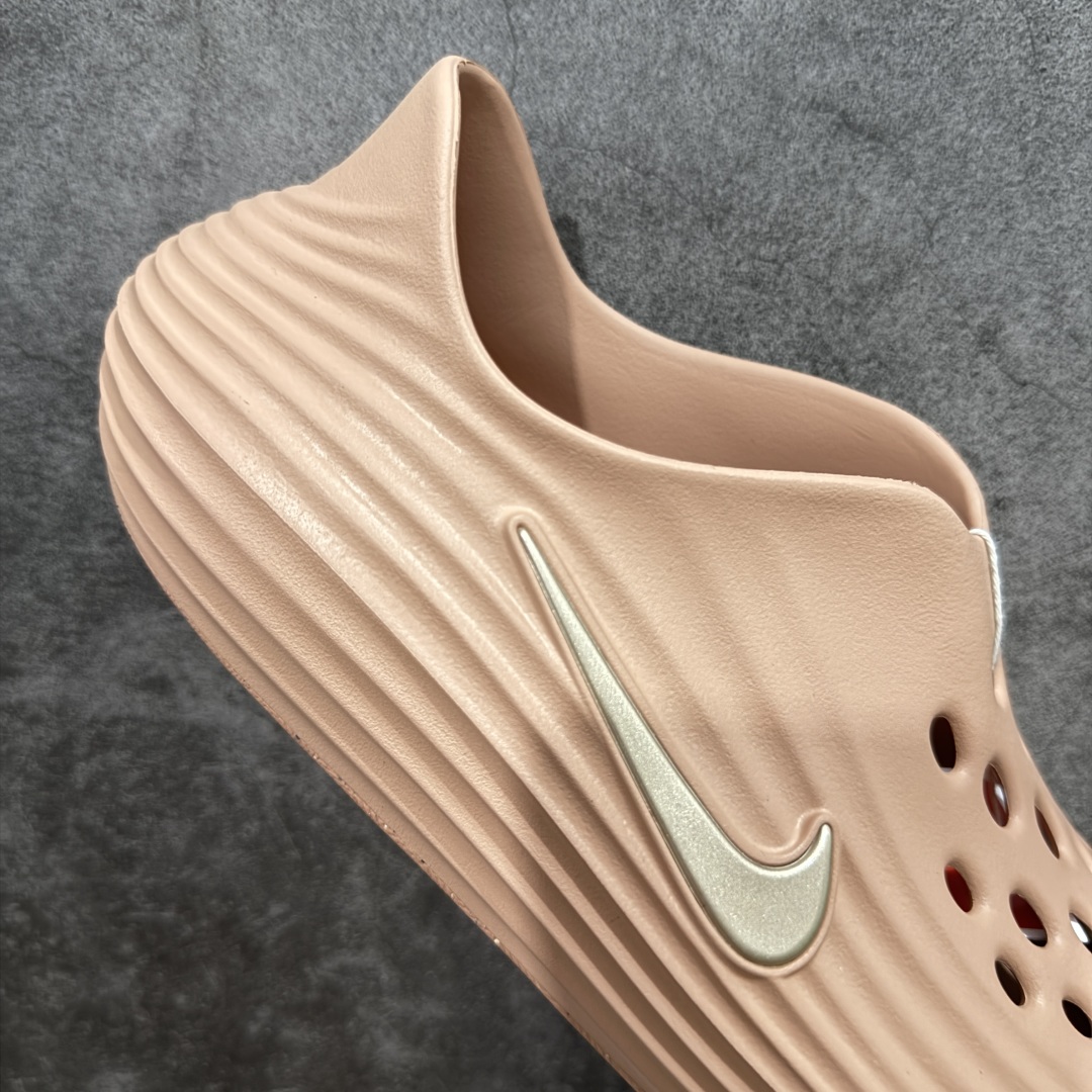 正确复合底 Nike Reactx Rejuven8 洞洞鞋 简约舒适  室外拖鞋 男女同款 玫瑰金 HV5062-602