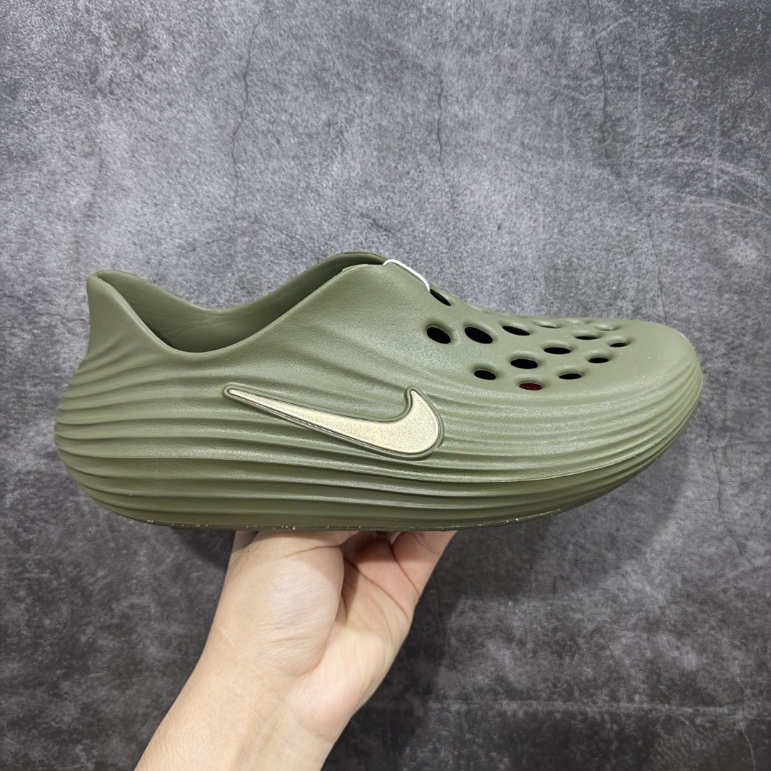 正确复合底 Nike Reactx Rejuven8 洞洞鞋 简约舒适  室外拖鞋 男女同款 军绿HV5060-201