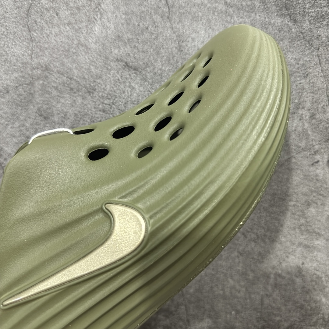 正确复合底 Nike Reactx Rejuven8 洞洞鞋 简约舒适  室外拖鞋 男女同款 军绿HV5060-201