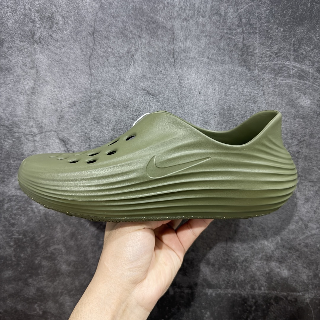 正确复合底 Nike Reactx Rejuven8 洞洞鞋 简约舒适  室外拖鞋 男女同款 军绿HV5060-201