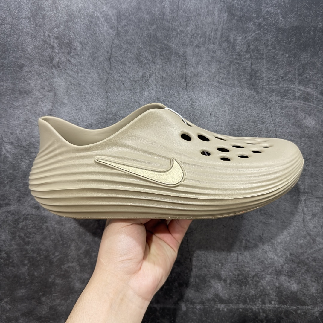 正确复合底 Nike Reactx Rejuven8 洞洞鞋 简约舒适  室外拖鞋 男女同款 卡其色 HV5060-200