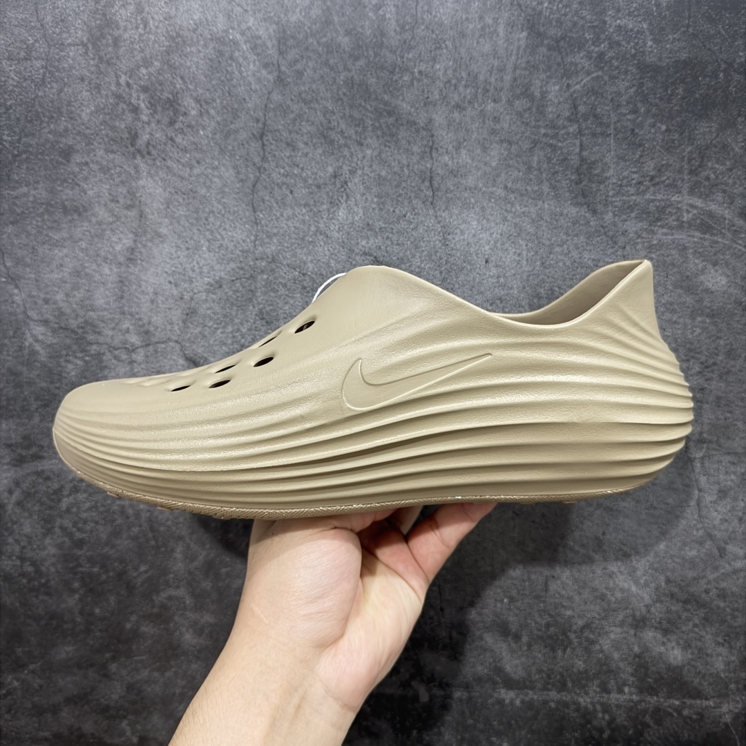 正确复合底 Nike Reactx Rejuven8 洞洞鞋 简约舒适  室外拖鞋 男女同款 卡其色 HV5060-200