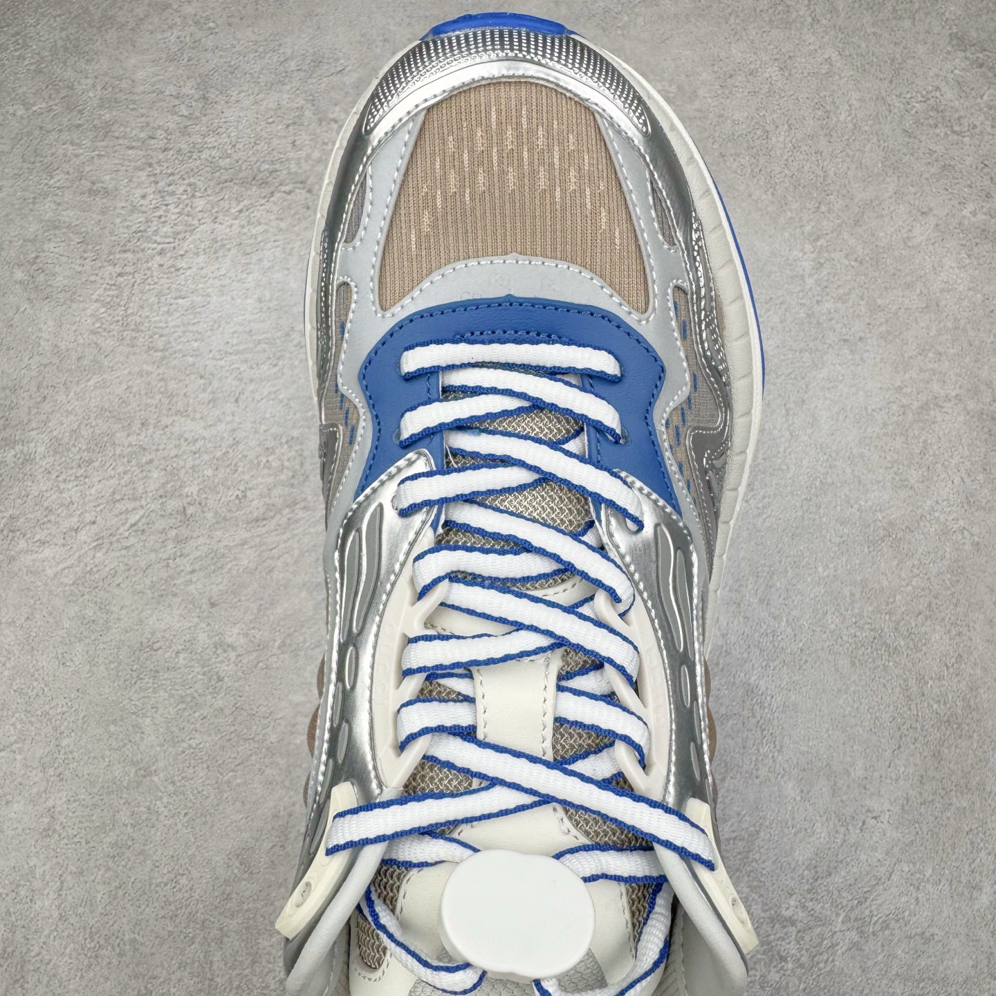 GUCCI古驰 2.0 低筒 网布皮革 复古 圆头抽绳  生活休闲鞋 男款 女款 灰白色 灰蓝色 814040 FAD5T 8753