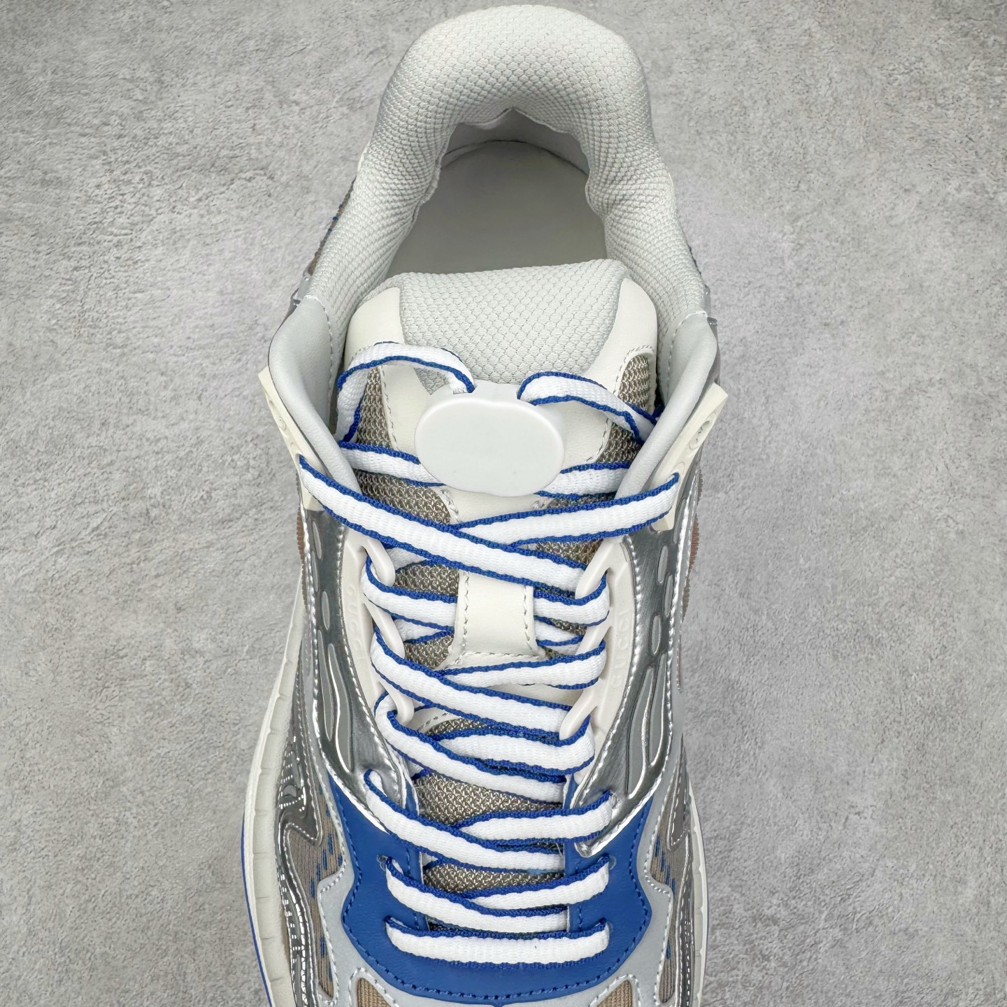 GUCCI古驰 2.0 低筒 网布皮革 复古 圆头抽绳  生活休闲鞋 男款 女款 灰白色 灰蓝色 814040 FAD5T 8753