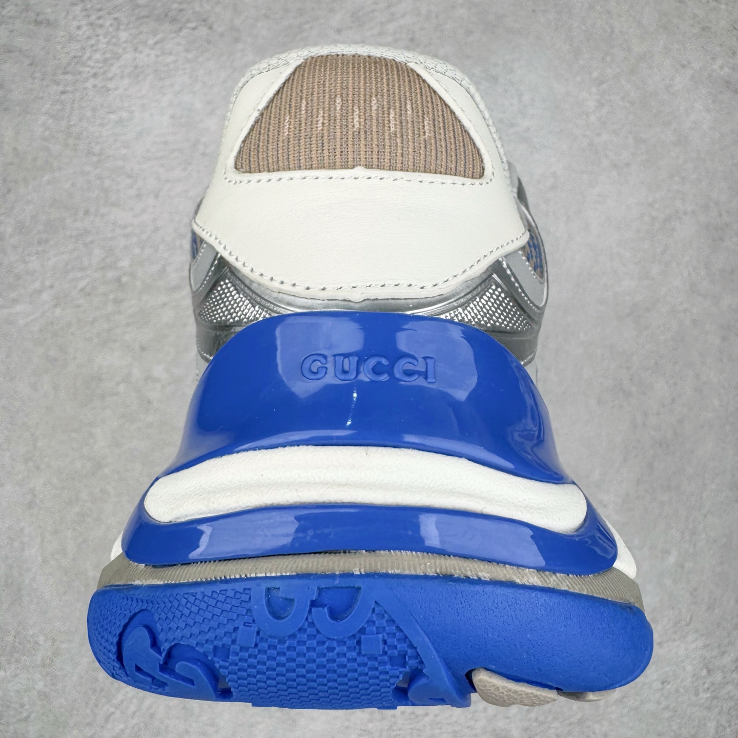 GUCCI古驰 2.0 低筒 网布皮革 复古 圆头抽绳  生活休闲鞋 男款 女款 灰白色 灰蓝色 814040 FAD5T 8753