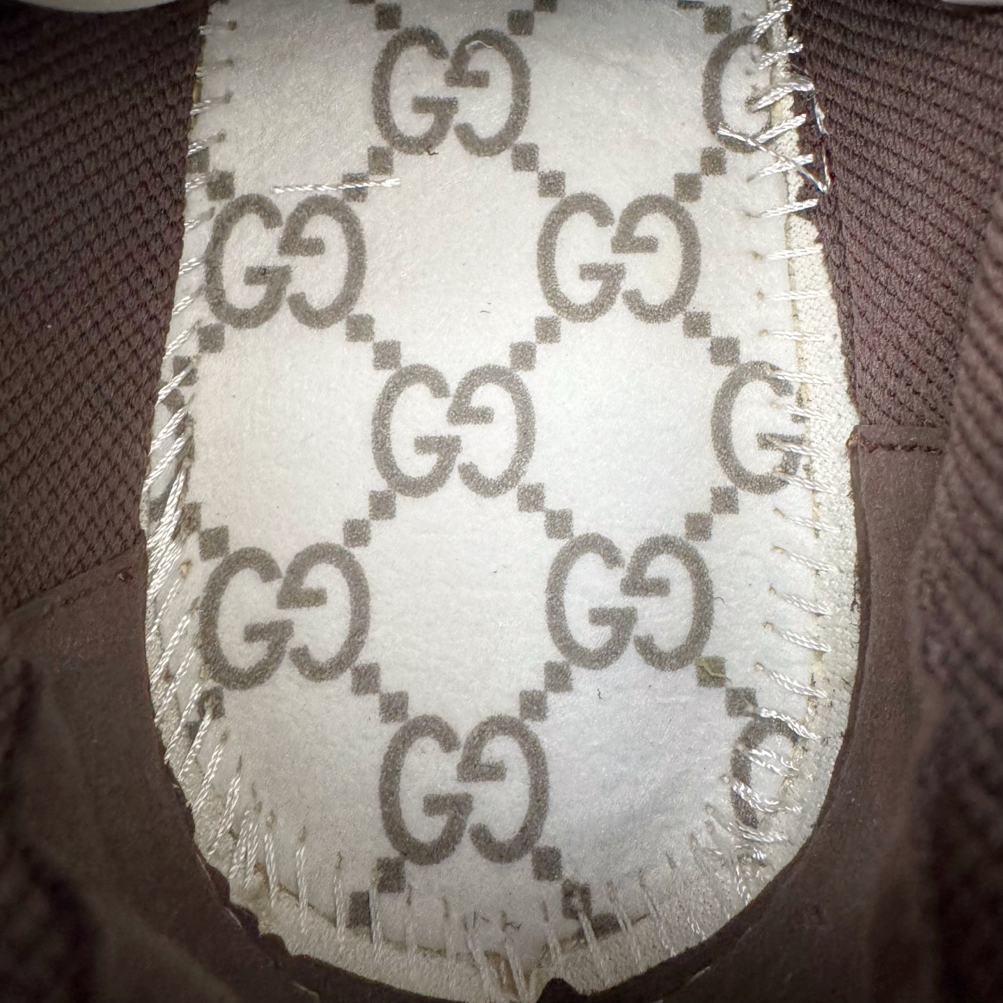 GUCCI古驰 2.0 低筒 网布皮革 复古 圆头抽绳  生活休闲鞋 男款 女款 灰白色 灰棕色 814040 FAD5T 9063