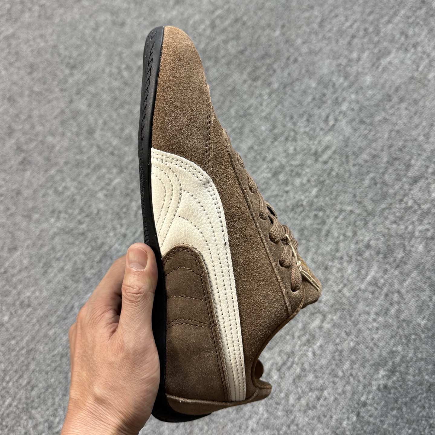 PUMA  Speedcat  圆头系带 二层绒面皮防滑耐磨 低筒 舒适时尚 赛车 跑步鞋 休闲鞋 波鞋 深棕 406329-31