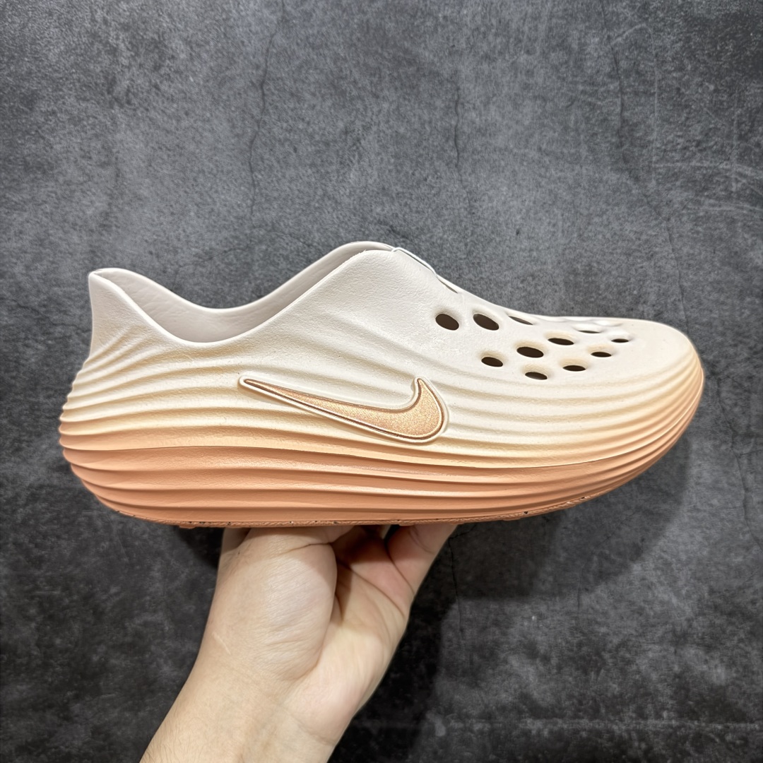 正确复合底 Nike Reactx Rejuven8 洞洞鞋 简约舒适  室外拖鞋 女款 米粉渐变 HV5062-802