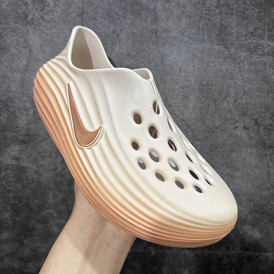 正确复合底 Nike Reactx Rejuven8 洞洞鞋 简约舒适  室外拖鞋 女款 米粉渐变 HV5062-802