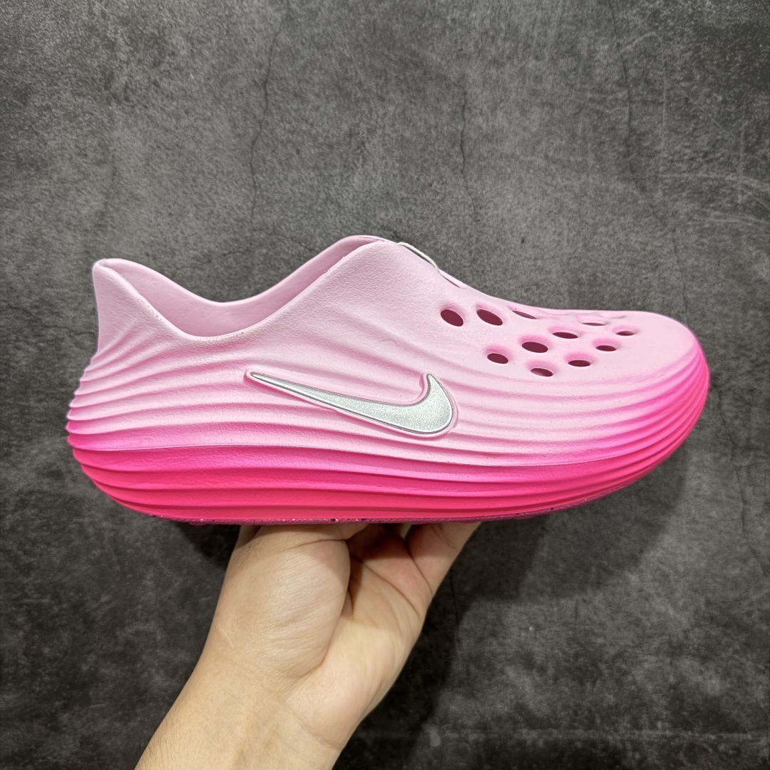 正确复合底 Nike Reactx Rejuven8 洞洞鞋 简约舒适  室外拖鞋 女款  HV5060-402 粉色