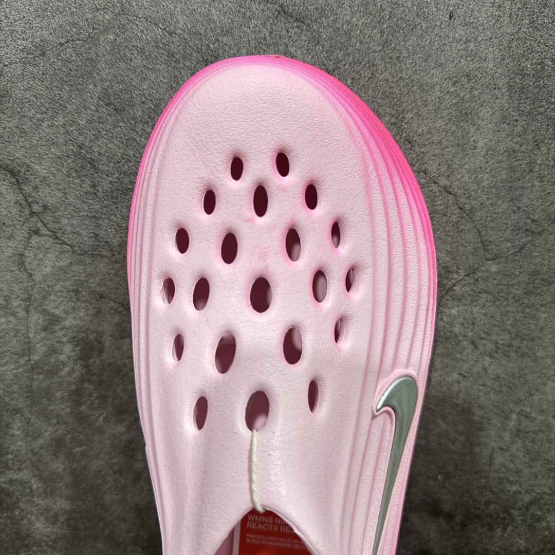 正确复合底 Nike Reactx Rejuven8 洞洞鞋 简约舒适  室外拖鞋 女款  HV5060-402 粉色