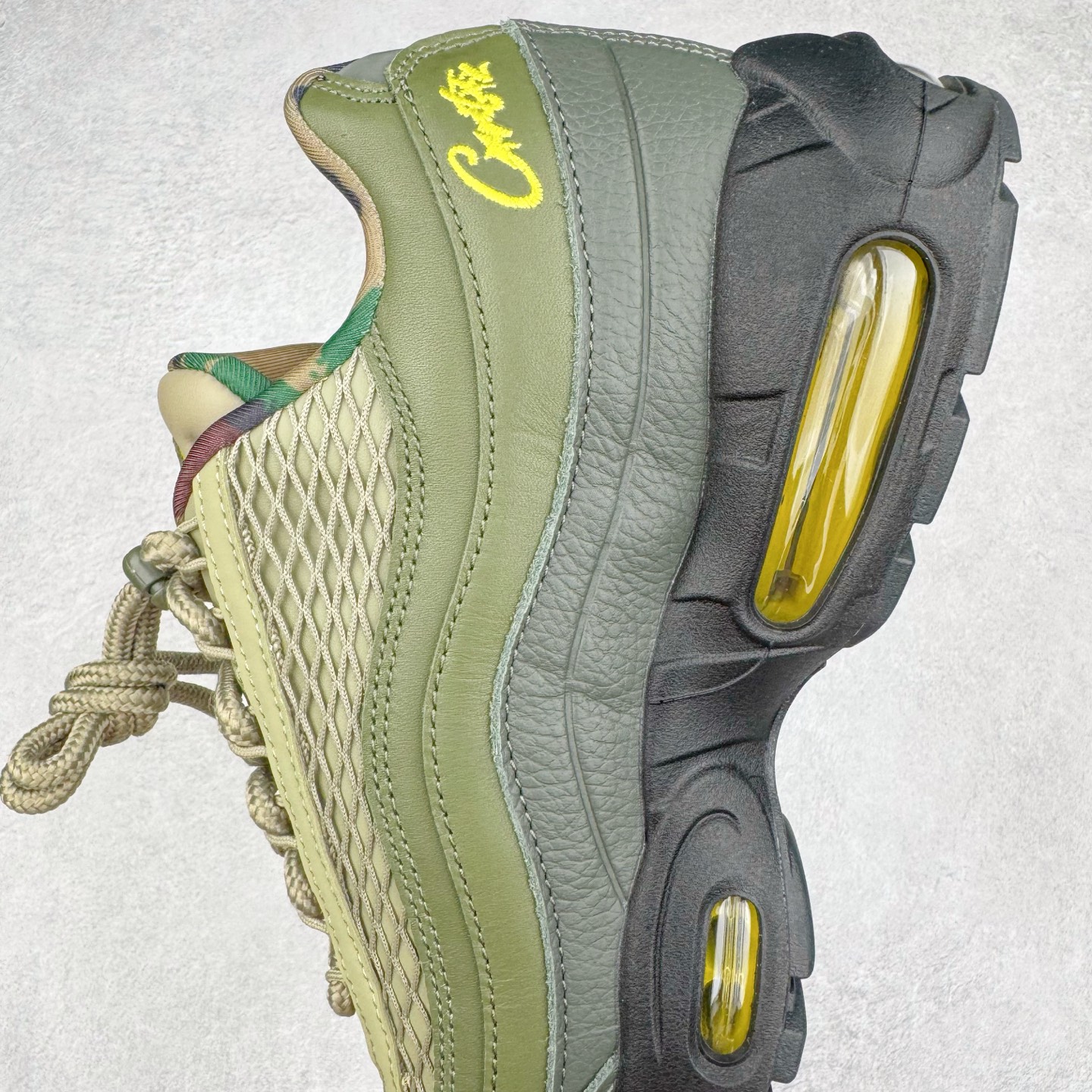 升级最终版 Corteiz Nike Air Max 95 Tour Yellow 低筒 网布防滑 运动鞋 休闲鞋 球鞋 男鞋 波鞋  橄榄绿 FB2709-300