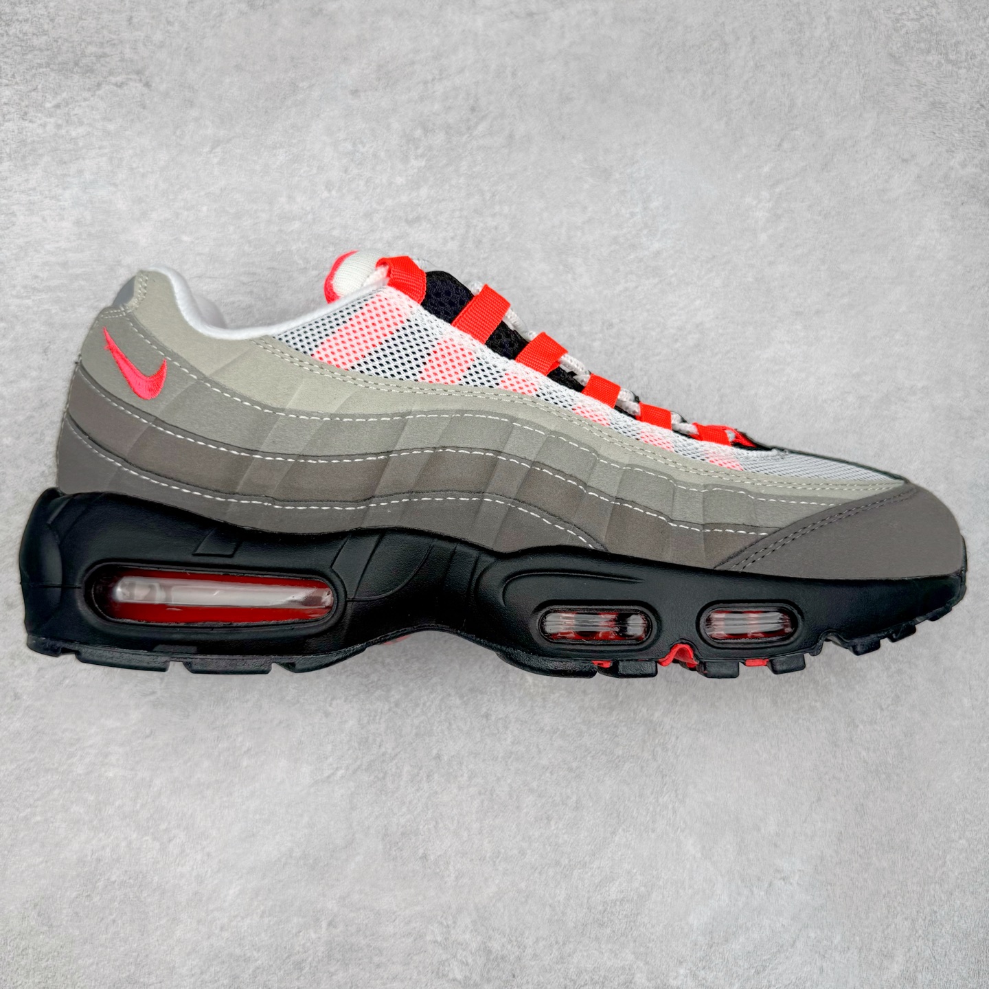 升级最终版 Corteiz Nike Air Max 95  低筒 网布防滑 运动鞋 休闲鞋 球鞋 男鞋 波鞋 灰红AT2865-100 