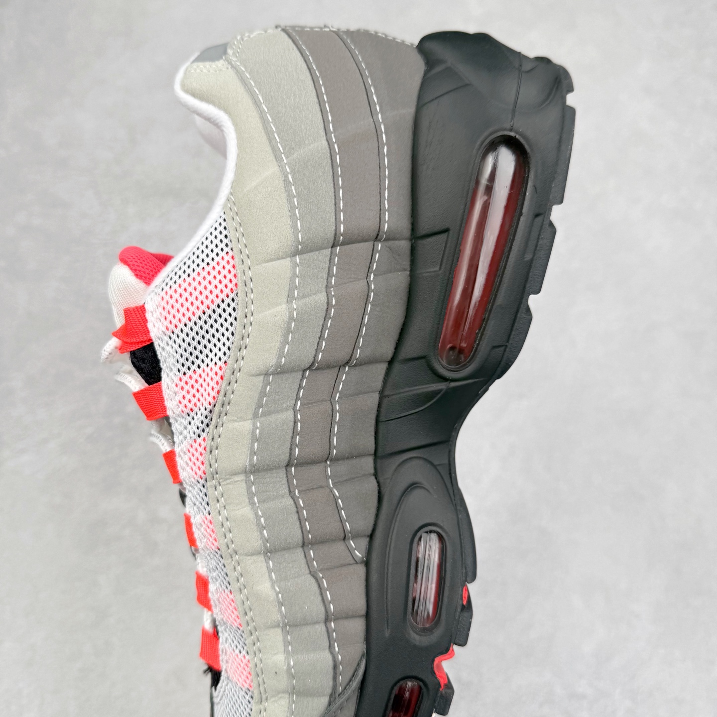 升级最终版 Corteiz Nike Air Max 95  低筒 网布防滑 运动鞋 休闲鞋 球鞋 男鞋 波鞋 灰红AT2865-100 