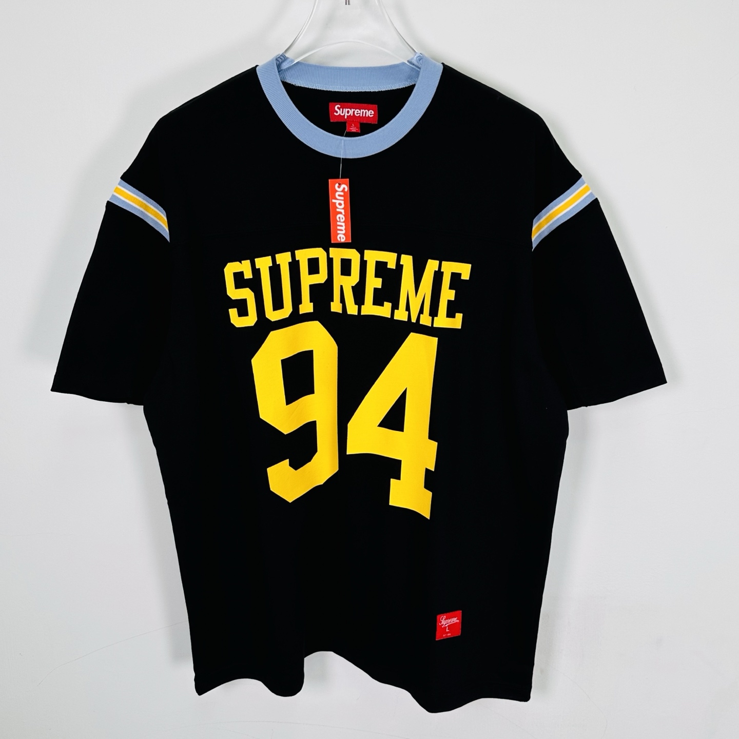 Supreme SS25 WEEK8 Split S/S Footbal Top 拼接图案 95  圆领休闲 印花短袖 T恤   黑色 绿色 SUP-SS25-157