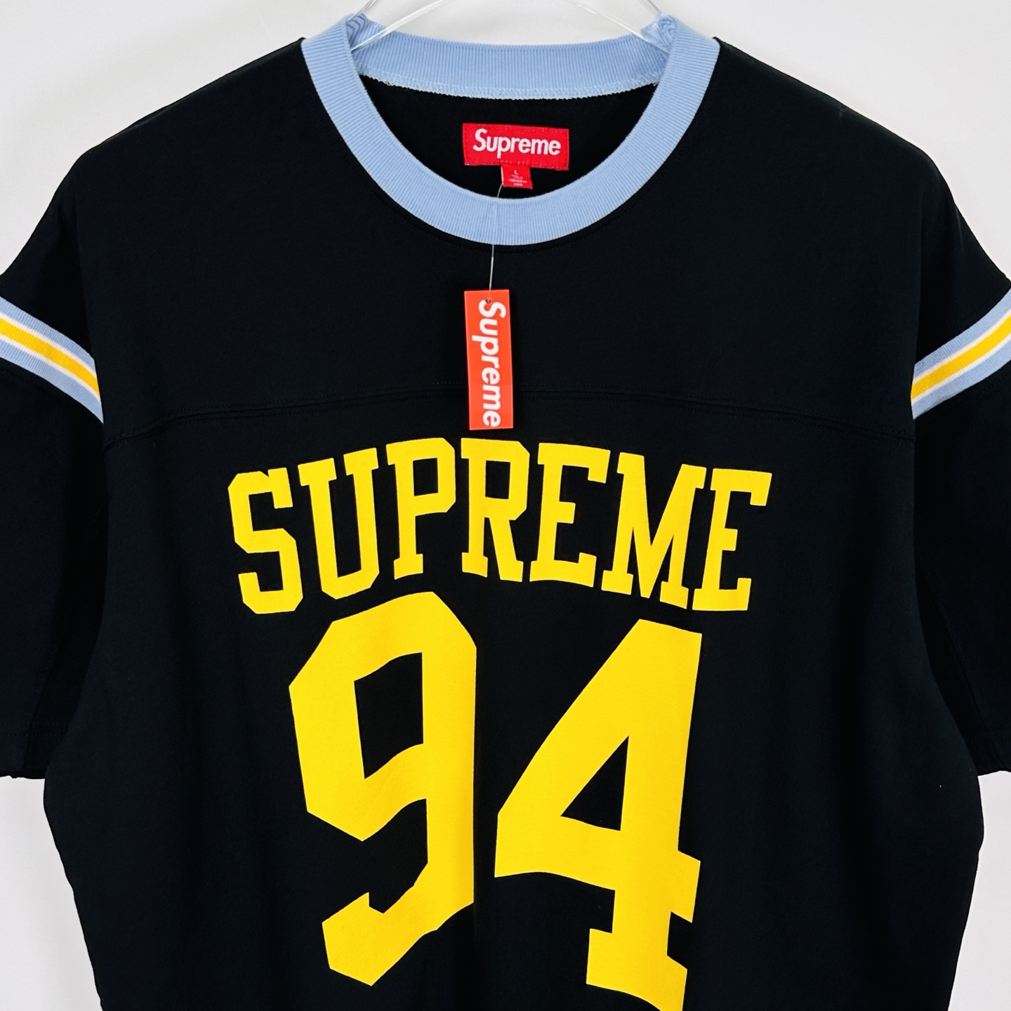 Supreme SS25 WEEK8 Split S/S Footbal Top 拼接图案 95  圆领休闲 印花短袖 T恤   黑色 绿色 SUP-SS25-157