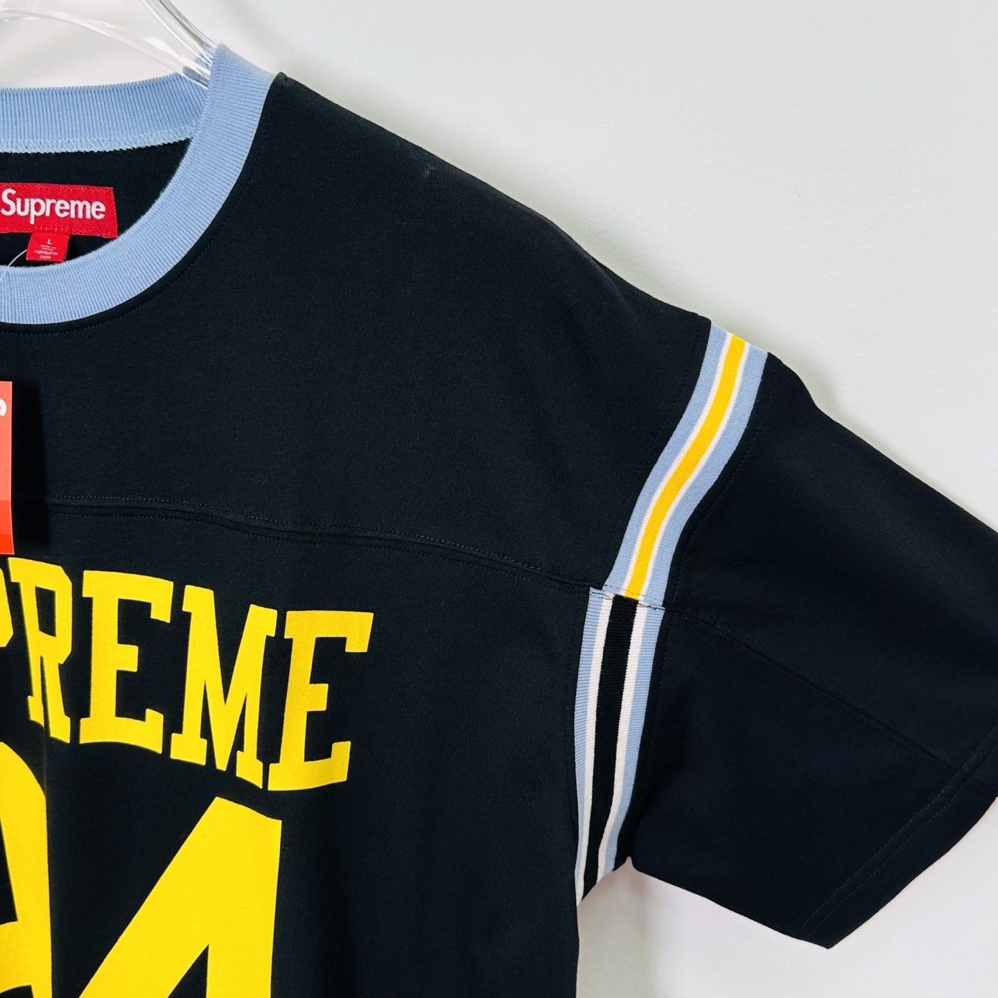 Supreme SS25 WEEK8 Split S/S Footbal Top 拼接图案 95  圆领休闲 印花短袖 T恤   黑色 绿色 SUP-SS25-157
