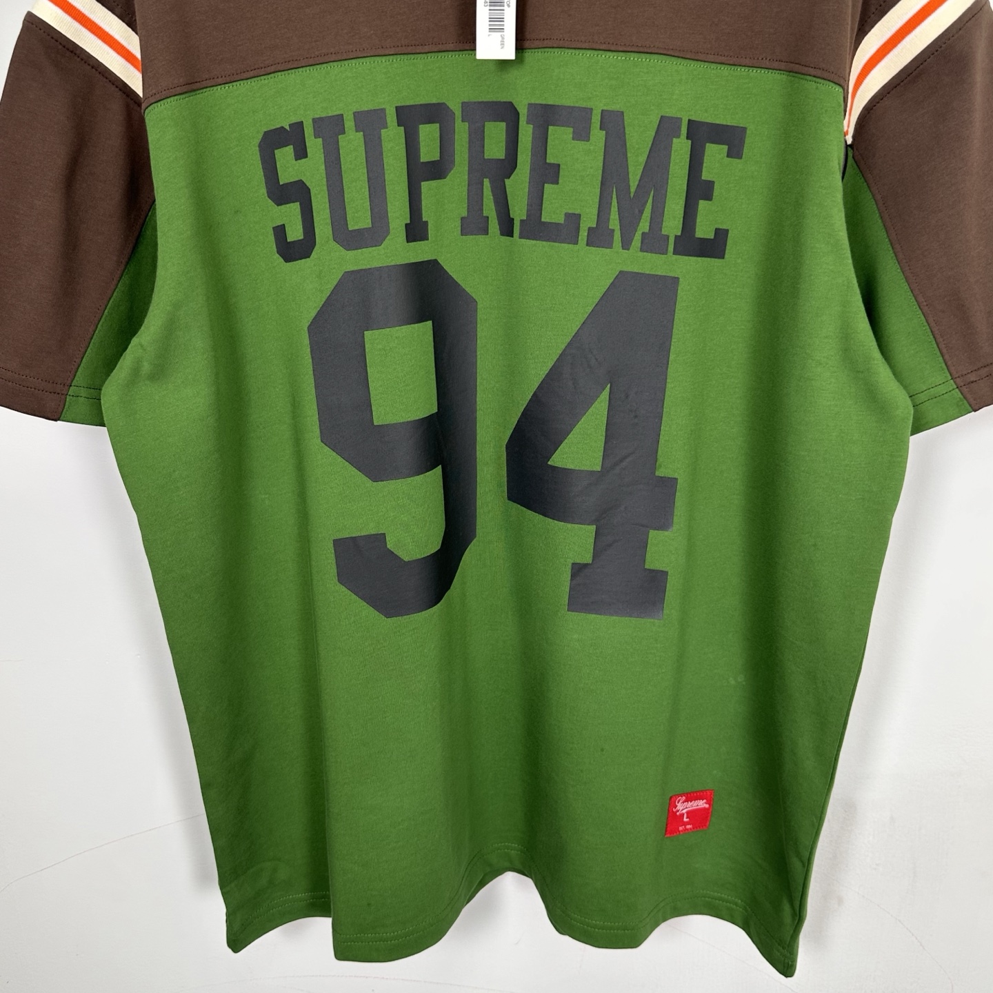Supreme SS25 WEEK8 Split S/S Footbal Top 拼接图案 95  圆领休闲 印花短袖 T恤   黑色 绿色 SUP-SS25-157