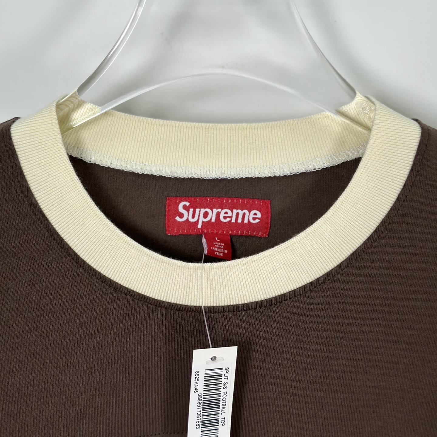 Supreme SS25 WEEK8 Split S/S Footbal Top 拼接图案 95  圆领休闲 印花短袖 T恤   黑色 绿色 SUP-SS25-157