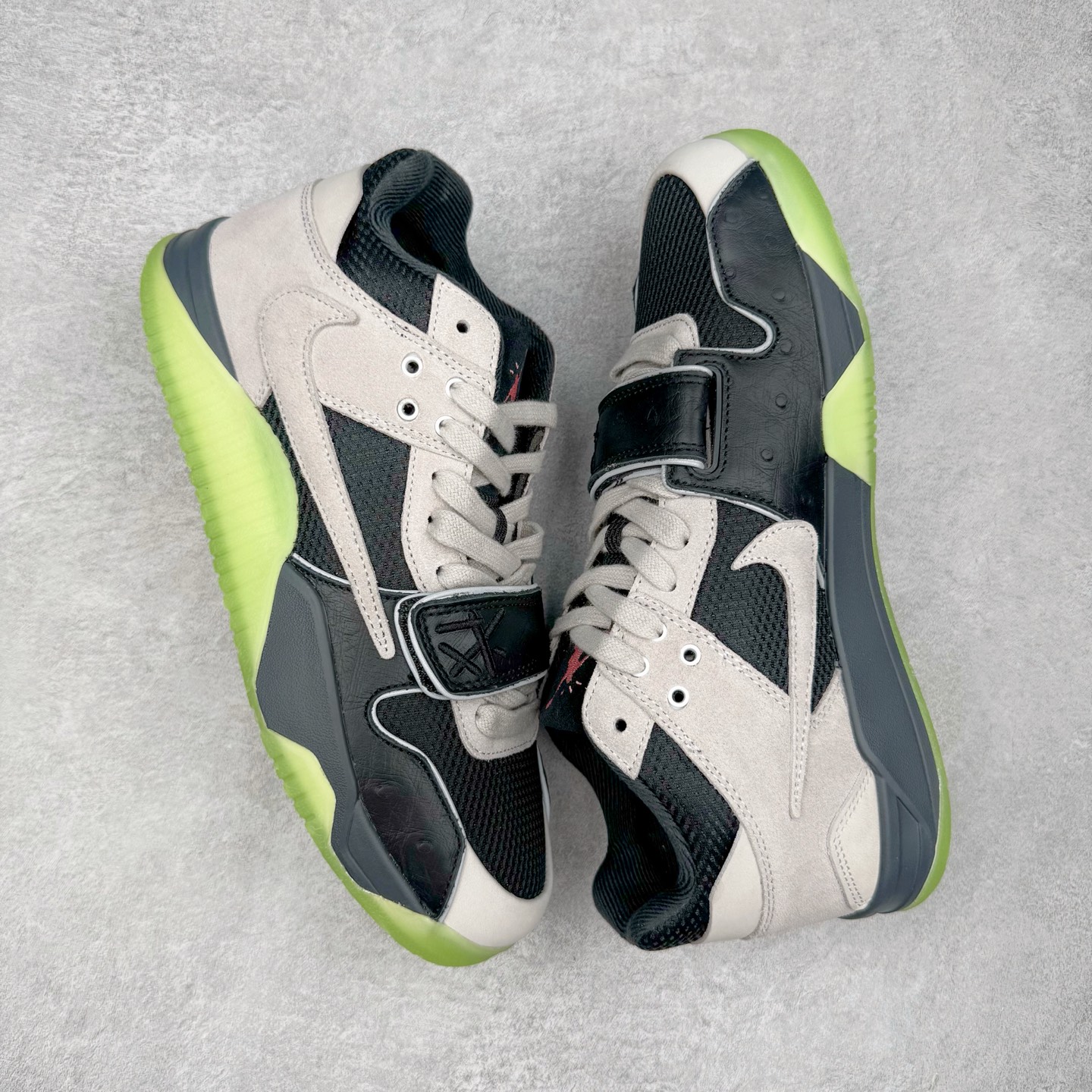 Chase B xTravis Scott xJordan Jumpman Jack 倒钩 联名 魔术贴  板鞋 休闲鞋 防滑耐磨 运动鞋 男鞋 波鞋 荧光绿IH7971-001