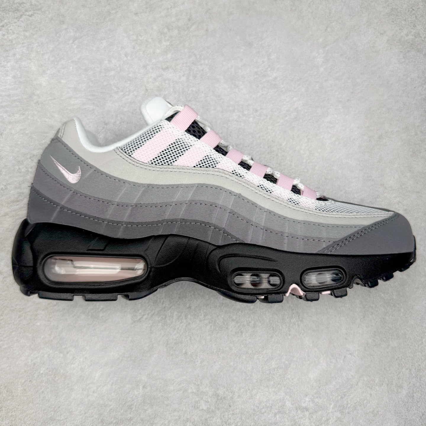 升级最终版 Corteiz Nike Air Max 95  低筒 网布防滑 运动鞋 休闲鞋 球鞋 男鞋 波鞋 灰粉 CJ0588-001