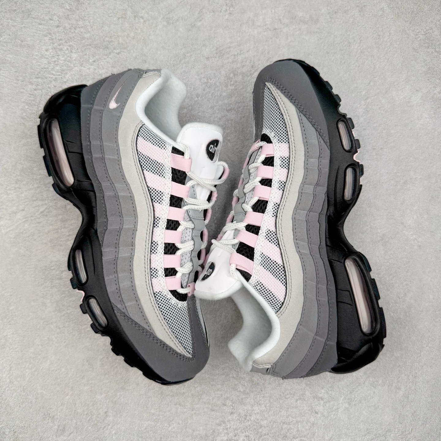 升级最终版 Corteiz Nike Air Max 95  低筒 网布防滑 运动鞋 休闲鞋 球鞋 男鞋 波鞋 灰粉 CJ0588-001