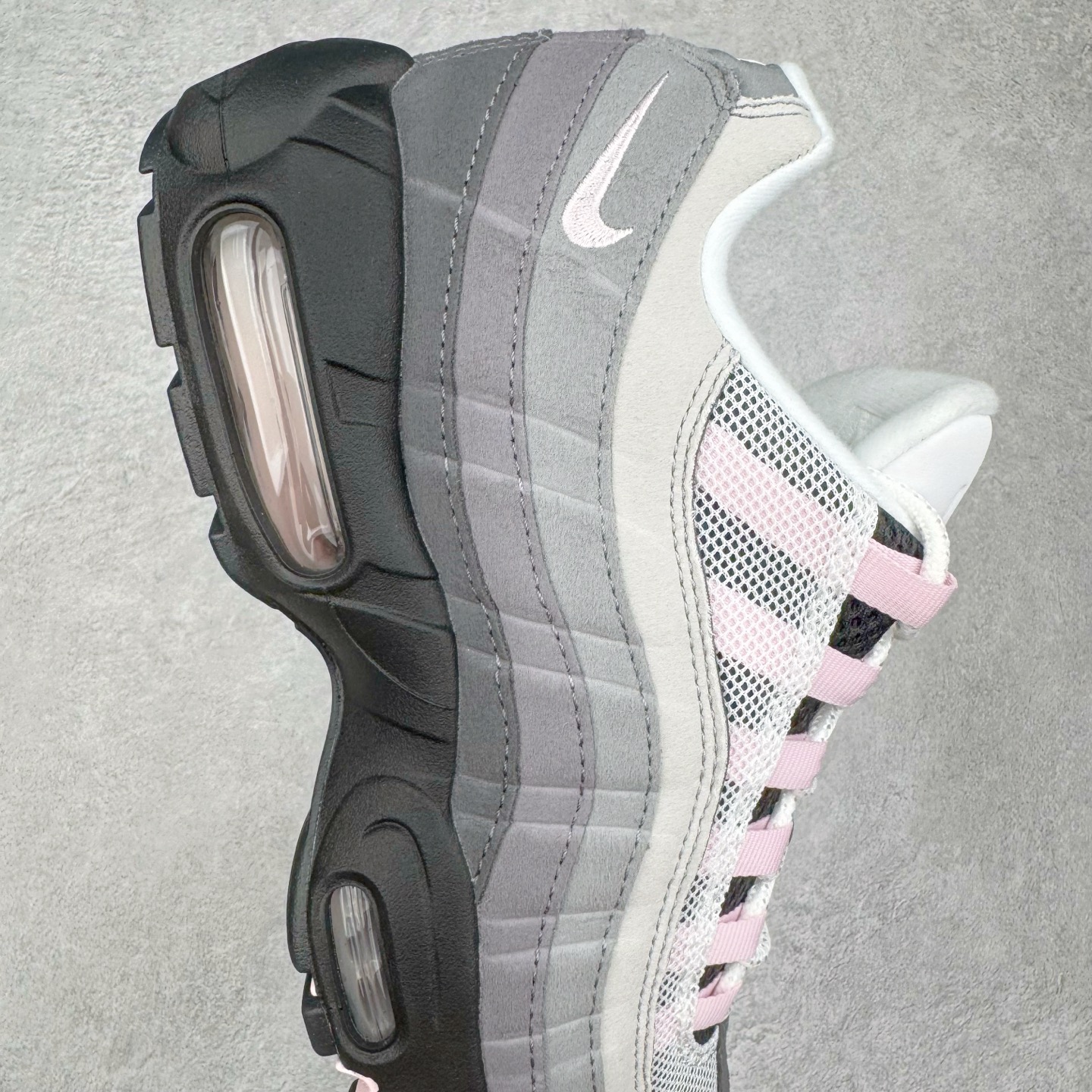 升级最终版 Corteiz Nike Air Max 95  低筒 网布防滑 运动鞋 休闲鞋 球鞋 男鞋 波鞋 灰粉 CJ0588-001