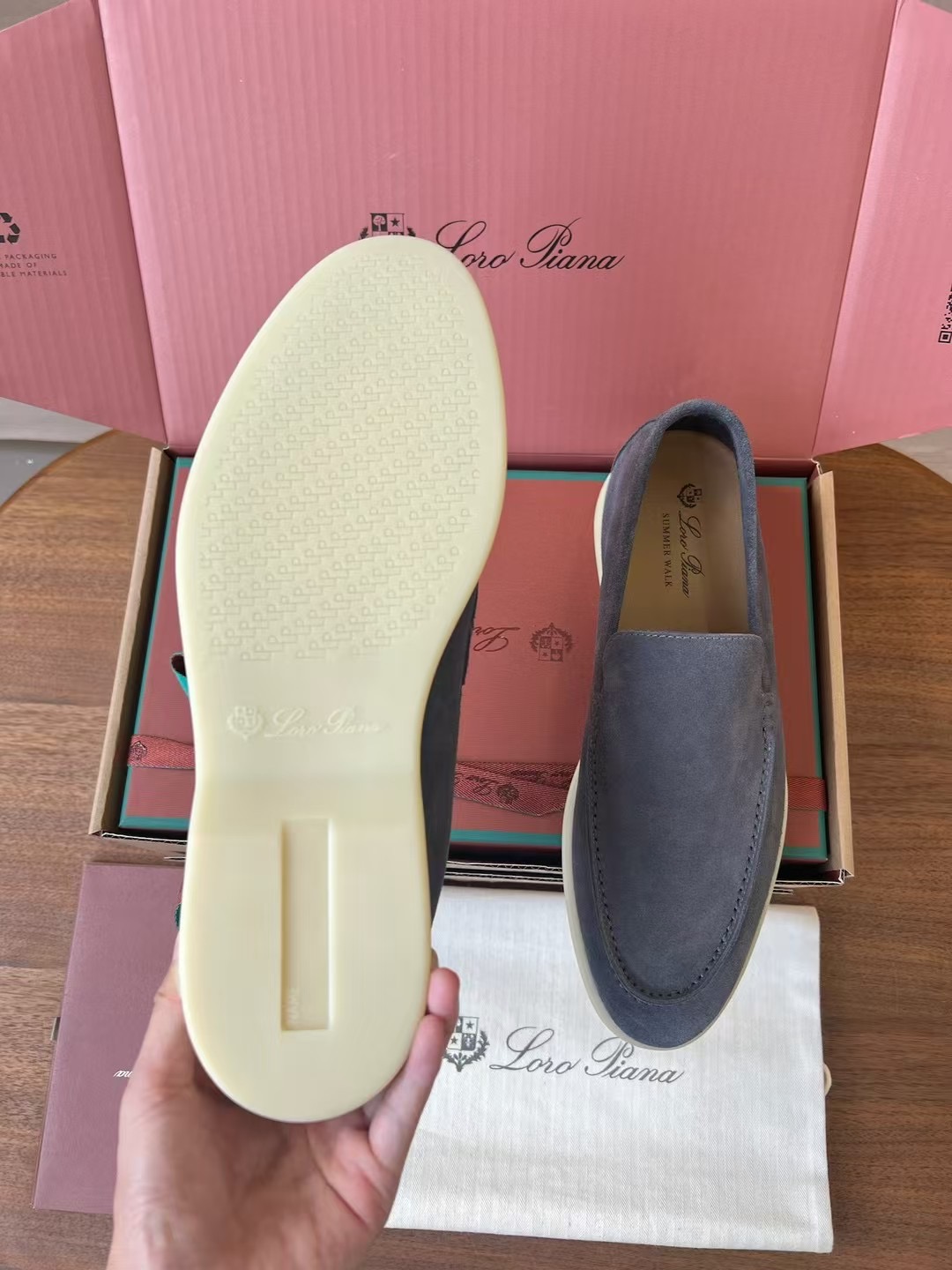 Loro Piana Summer Walk End Walk Low-top Comfortable and casual Men's Shoes麂皮 一脚蹬 运动鞋 波鞋  FAE8124H755