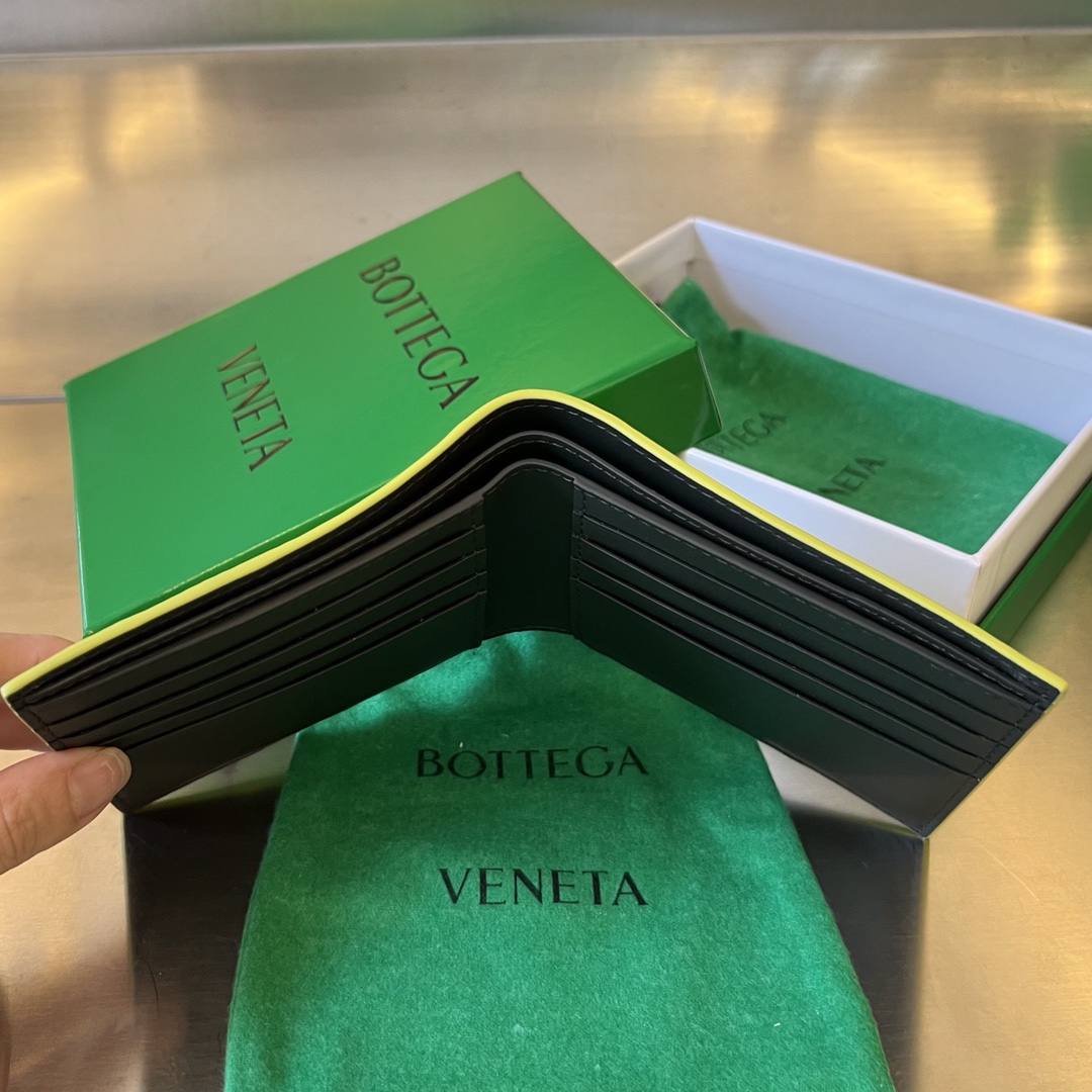 BV 葆蝶 编织双折 双面色 Intrecciato 牛皮革 短夹 长夹 钱包 男款 黄色B5 605721VCPQ63502