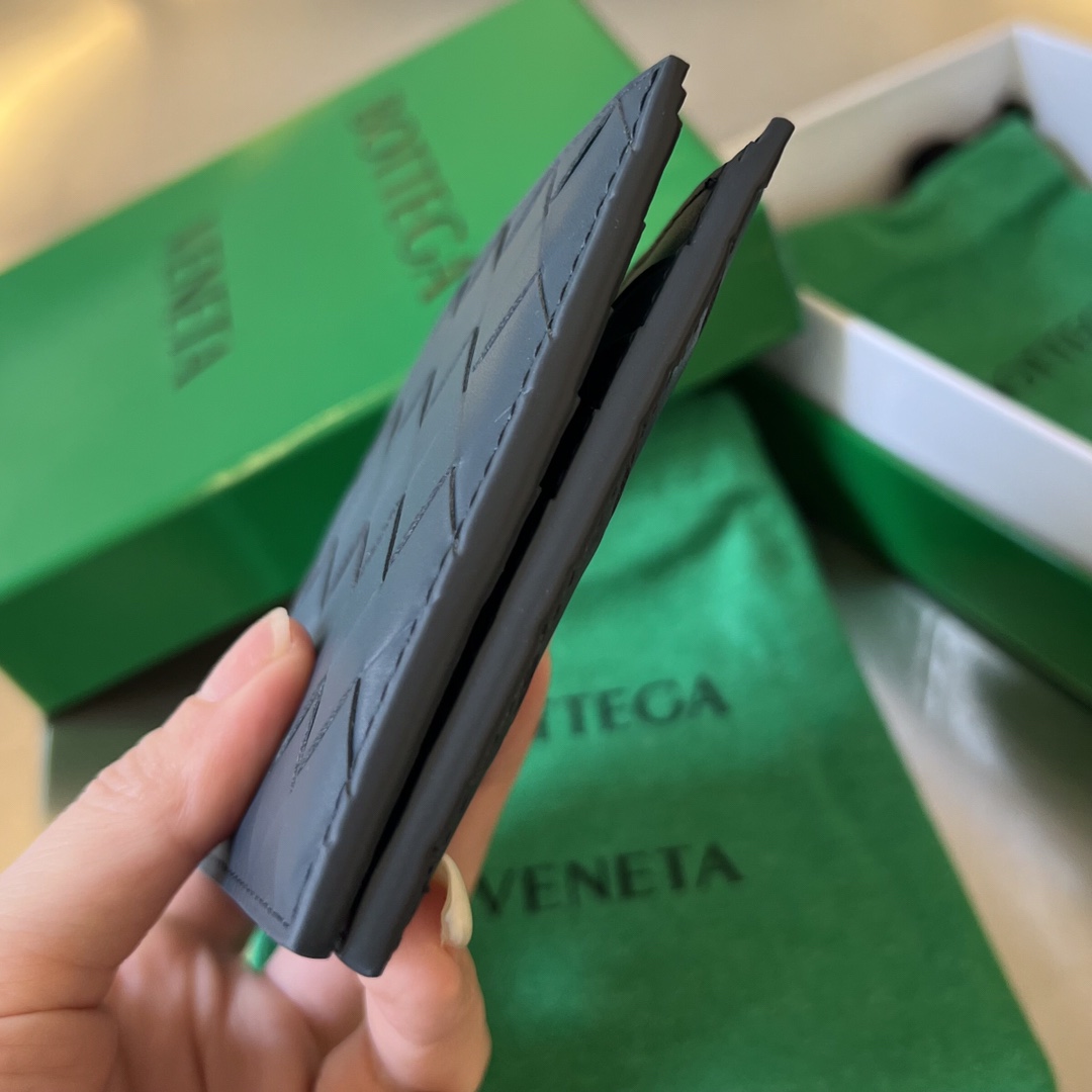 BV 葆蝶 编织双折 Intrecciato 牛皮革 短夹 长夹 钱包 男款  B5海军蓝 743211VCPQ48838