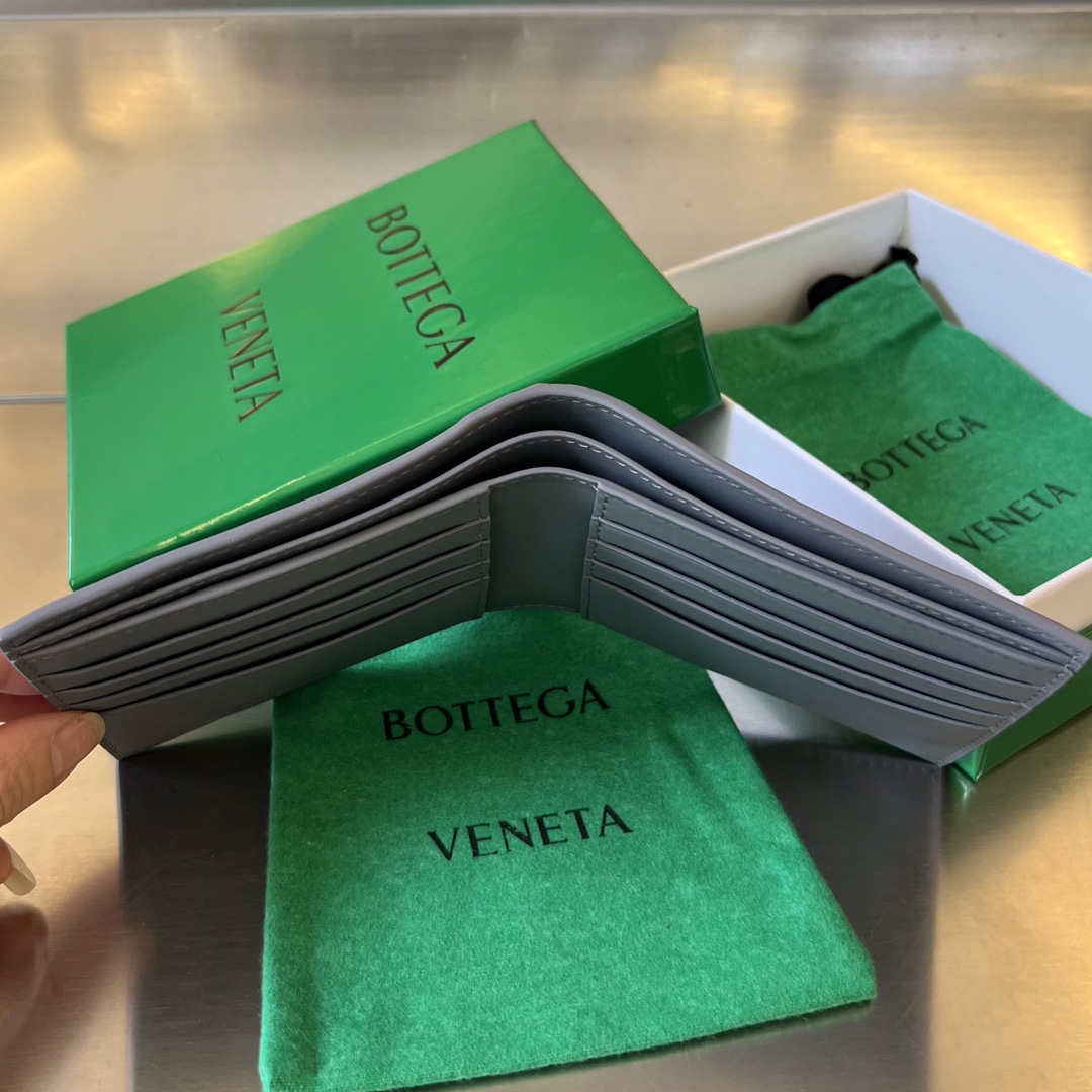 BV 葆蝶 编织双折 Intrecciato 牛皮革 短夹 长夹 钱包 男款  B5灰色 605721VCPQ41242