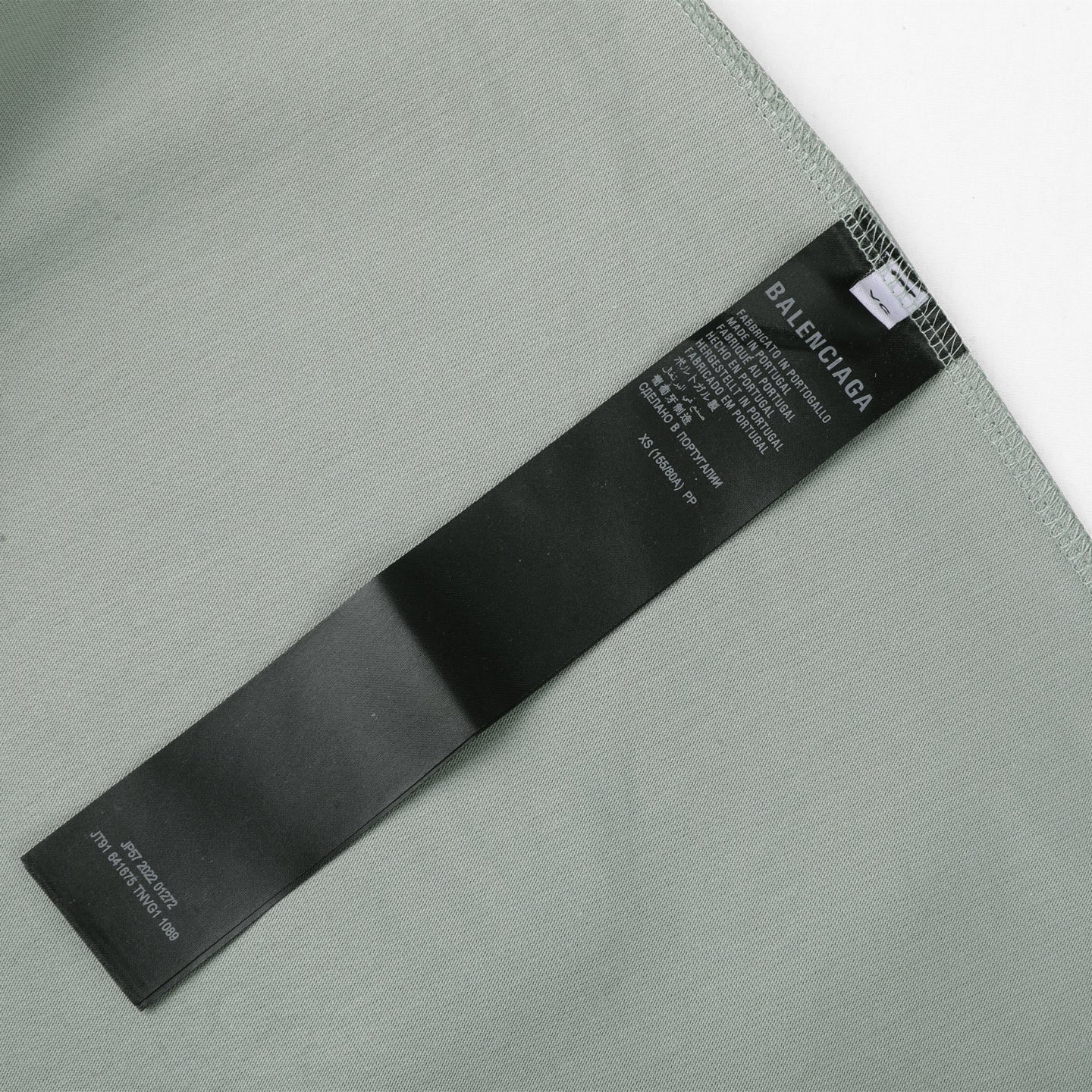 Balenciaga 巴黎世家 双B字母logo 印花短袖 T恤 圆领 短款 夏季 绿色A5 764235TSVU43421