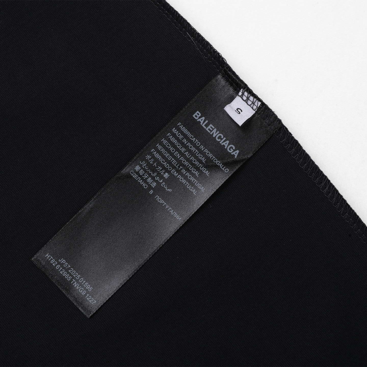 Balenciaga 巴黎世家 双B字母logo 印花短袖 T恤 圆领 短款 夏季 黑色A5  764235TSVU41083