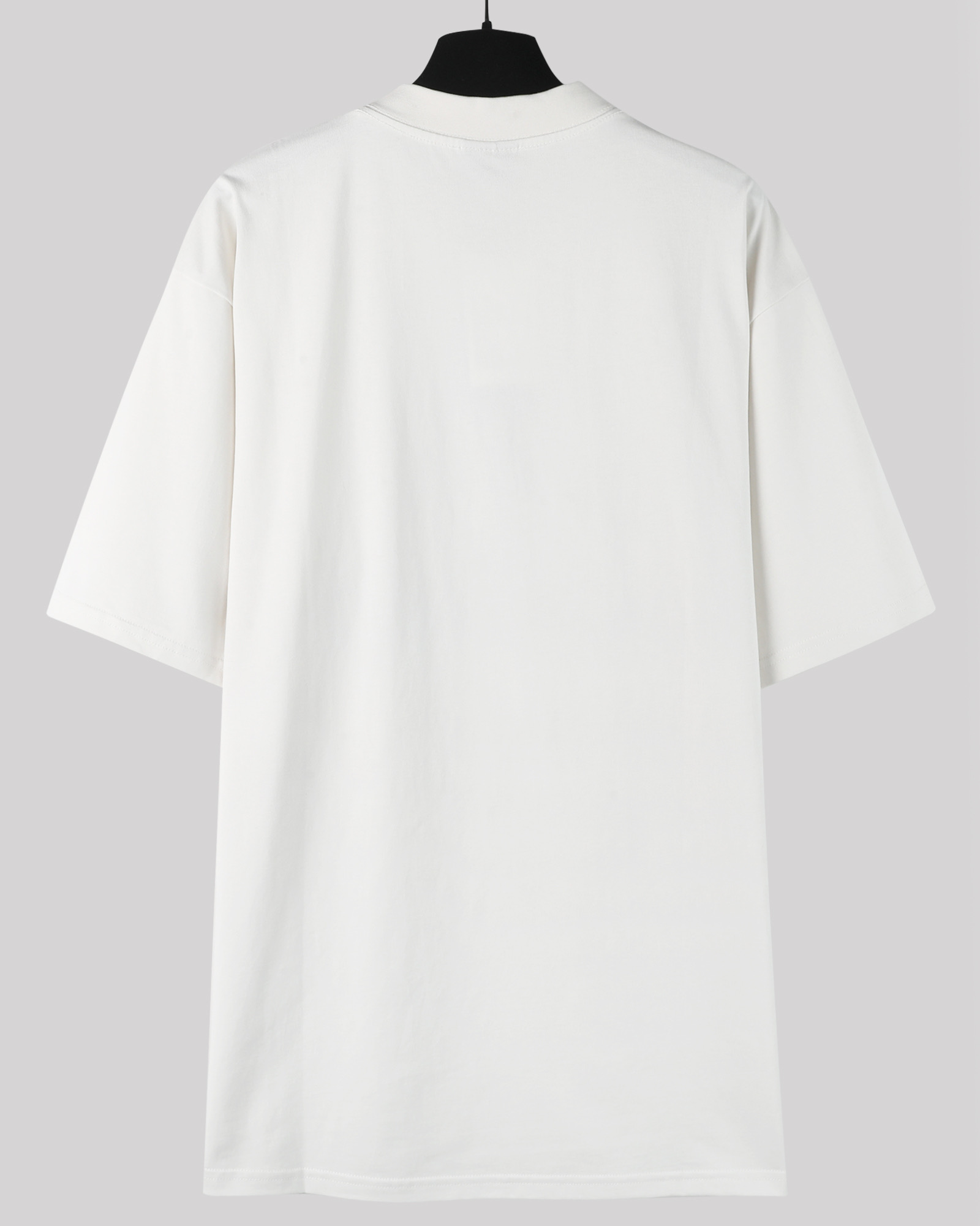 Balenciaga 巴黎世家 双B字母logo 印花短袖 T恤 圆领 短款 夏季 白色A5  764235TSVU49012