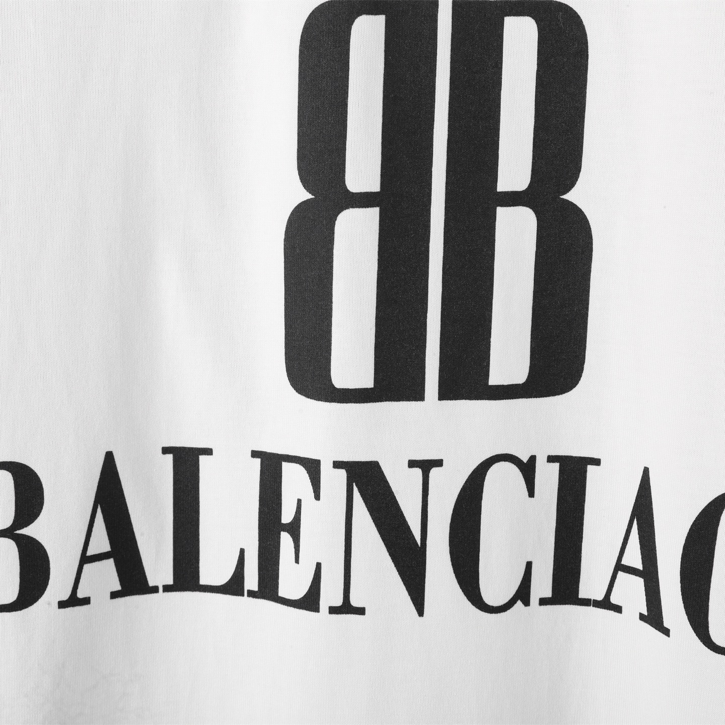 Balenciaga 巴黎世家 双B字母logo 印花短袖 T恤 圆领 短款 夏季 白色A5  764235TSVU49012