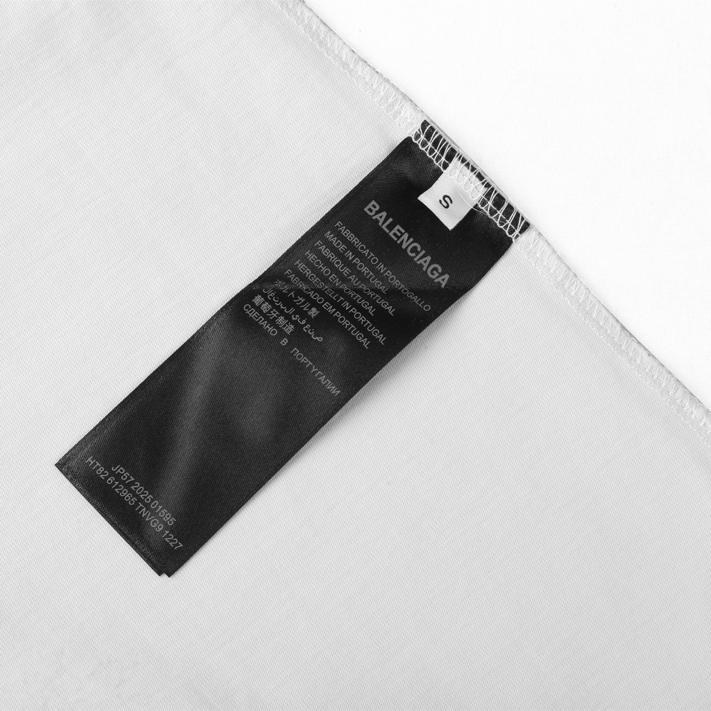 Balenciaga 巴黎世家 前后刺绣 印花短袖 T恤 圆领 短款 夏季 白色A5  764235TSVO98016