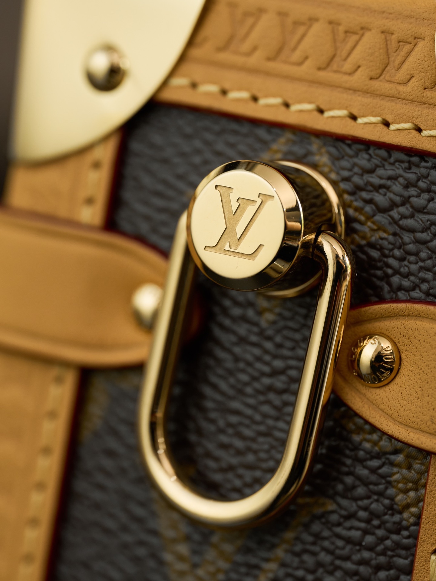  LOUIS VUITTON 路易威登 LV Side Trunk 谷爱凌 可拆卸肩带 LV牛皮革 斜挎包 单肩包 双肩包 水桶 手提包 褐色 M46358