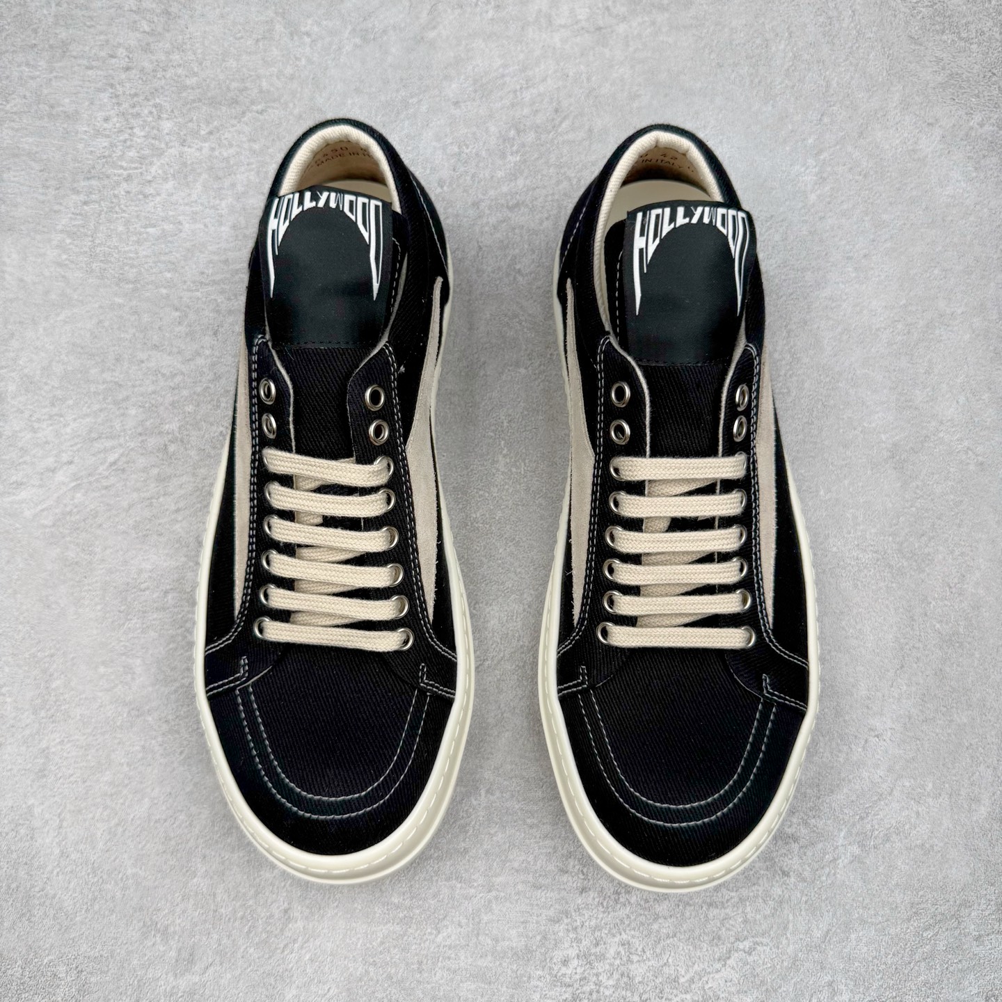 RICK OWENS Hollywood RO  厚底 板鞋 休闲鞋 男鞋 女鞋 波鞋  黑色 DU01E3803DOLVH1-911