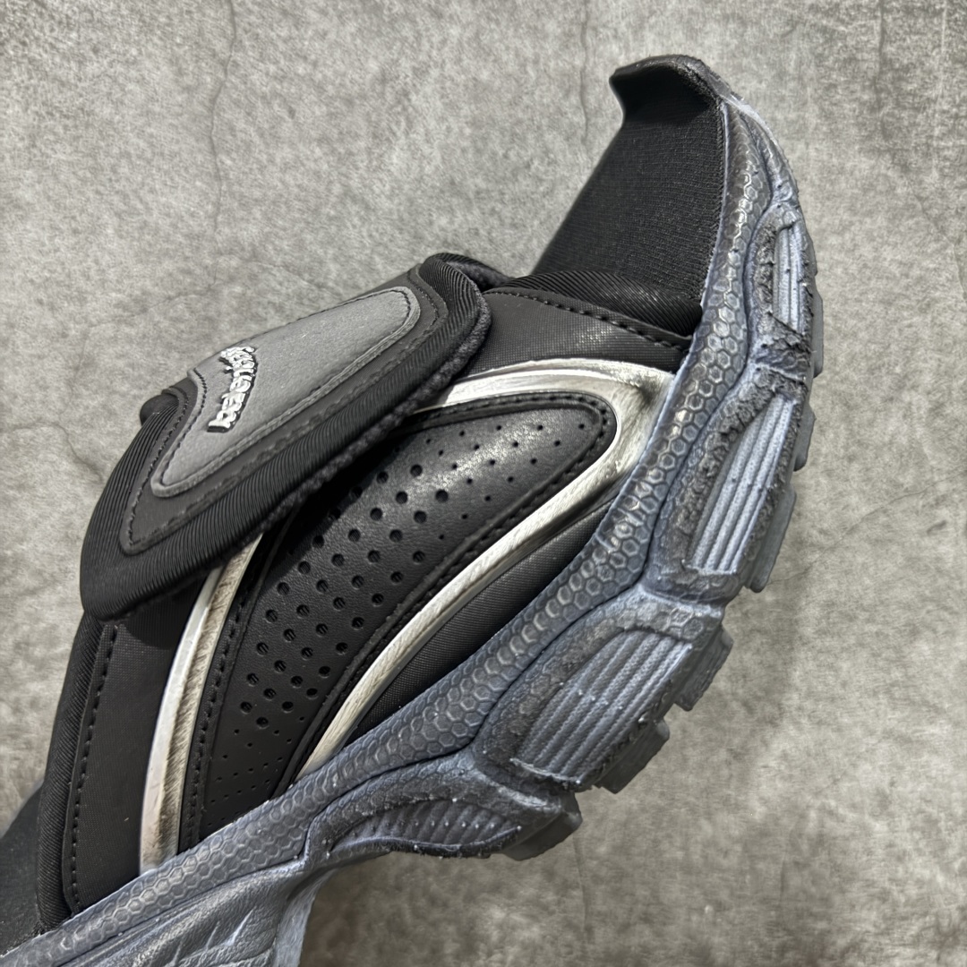 Balenciaga巴黎世家 3XL 魔术贴 圆头套脚一字拖鞋男款 黑色 799939W3XSL1000