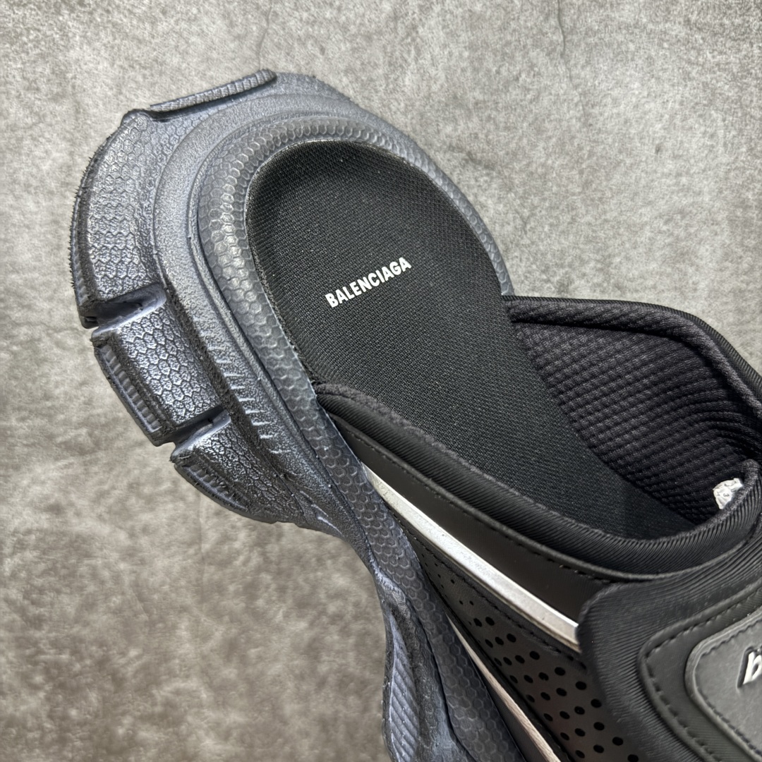 Balenciaga巴黎世家 3XL 魔术贴 圆头套脚一字拖鞋男款 黑色 799939W3XSL1000