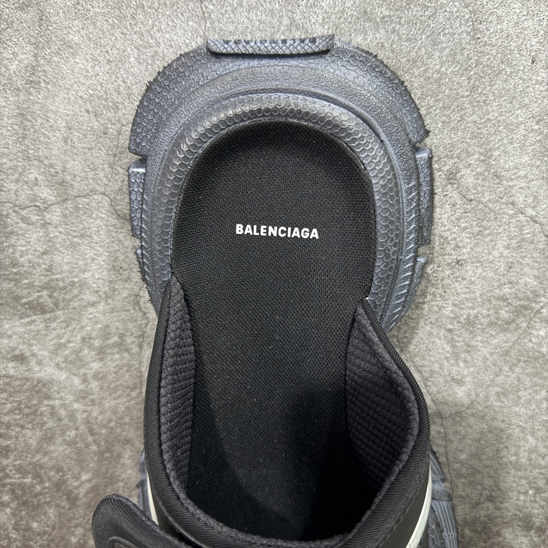 Balenciaga巴黎世家 3XL 魔术贴 圆头套脚一字拖鞋男款 黑色 799939W3XSL1000