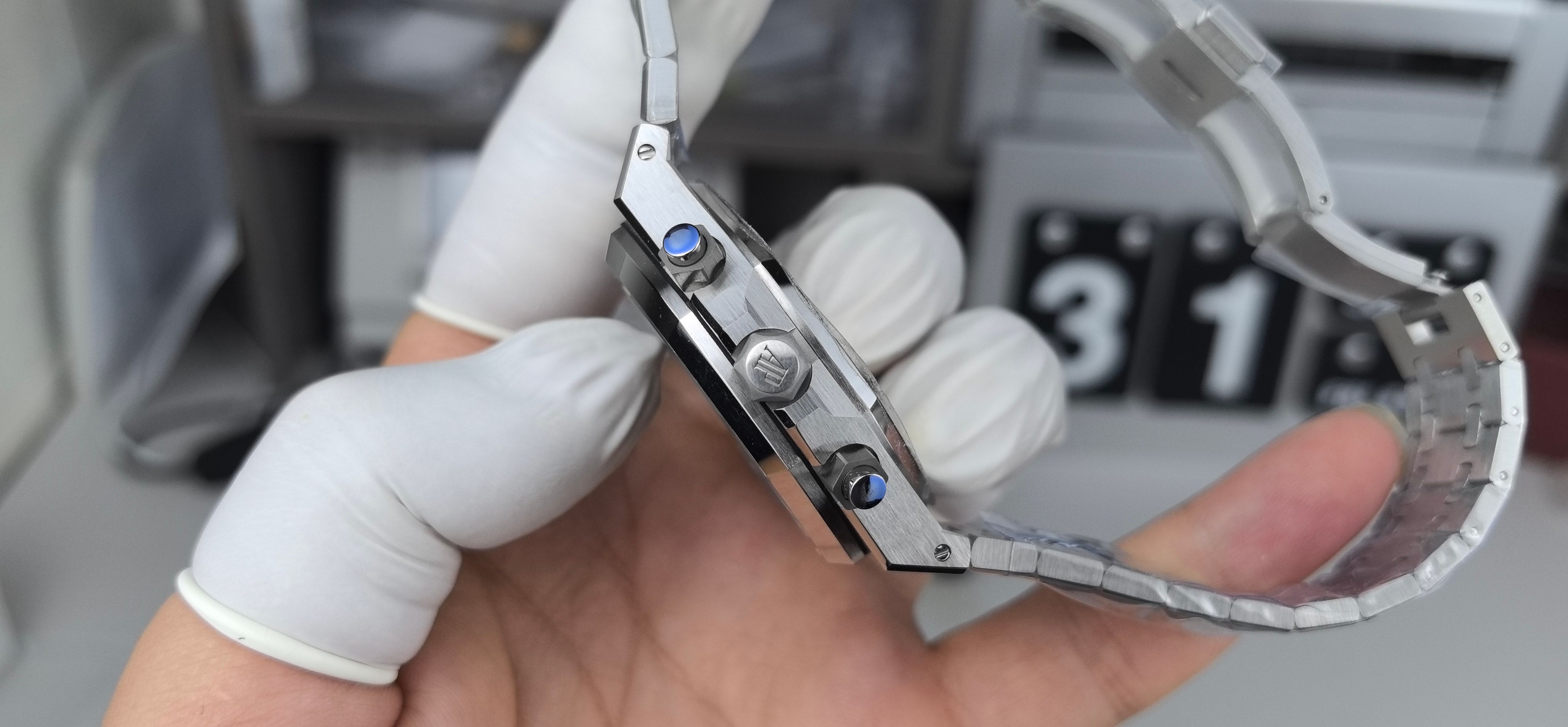 APS AUDEMARS PIGUET爱彼 皇家橡树ROYAL OAK系列 自动机械机芯 50米 防水 男表 瑞表 蓝色表盘 精钢表带