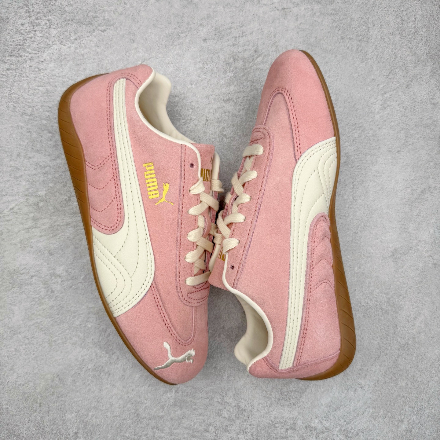 PUMA  Speedcat  圆头系带 二层绒面皮防滑耐磨 低筒 舒适时尚 赛车 跑步鞋 休闲鞋 波鞋 粉色 403688-04