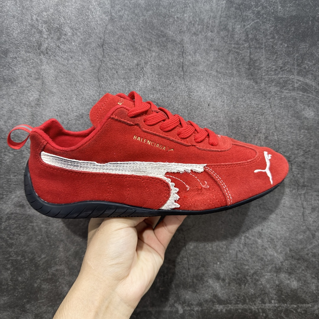 Balenciaga The Open Product x Puma Speedcat  低筒 做旧 系带 二层绒面皮防滑耐磨 低筒 舒适时尚 赛车 跑步鞋 休闲鞋 波鞋 红色