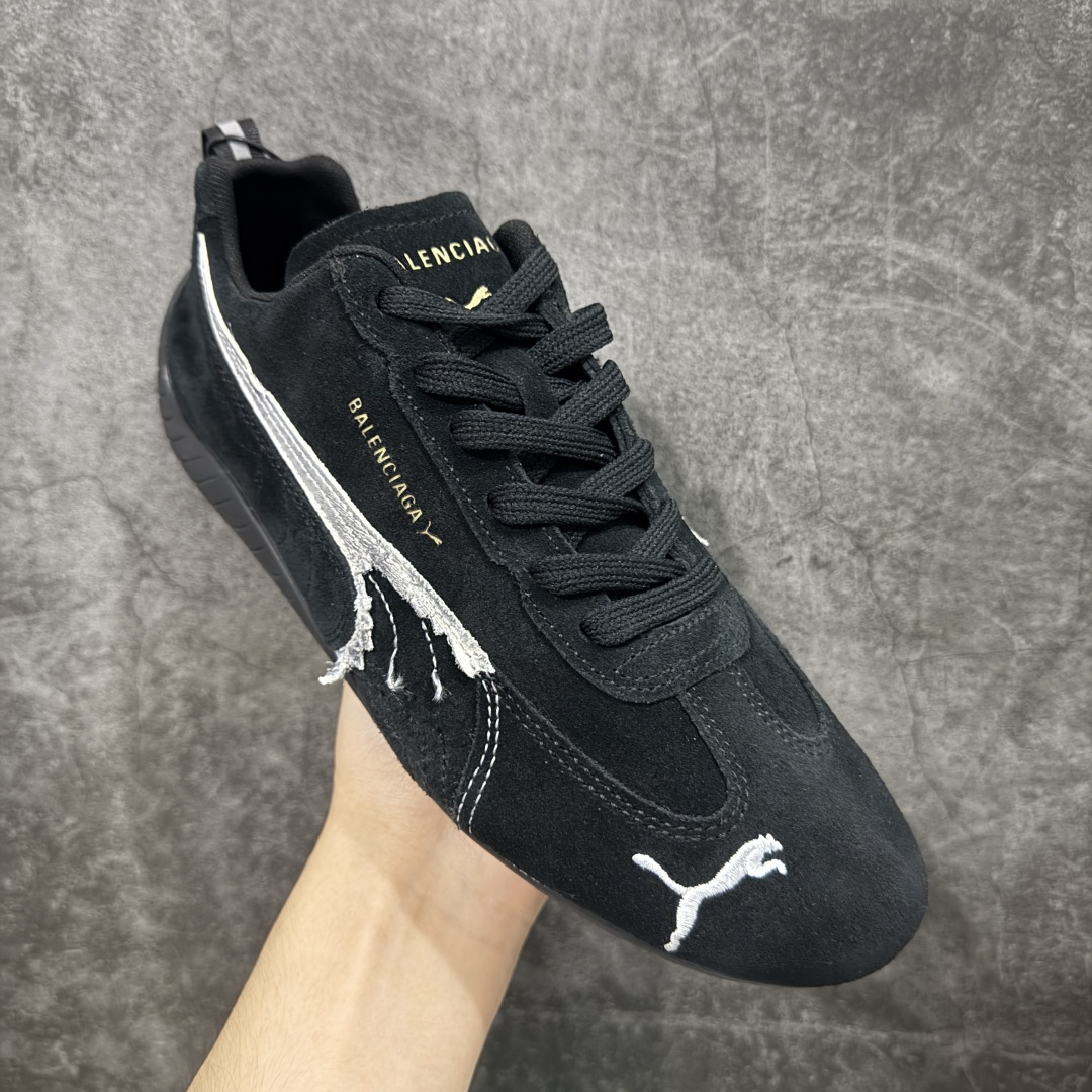 Balenciaga The Open Product x Puma Speedcat  低筒 做旧 系带 二层绒面皮防滑耐磨 低筒 舒适时尚 赛车 跑步鞋 休闲鞋 波鞋  黑色406519 02