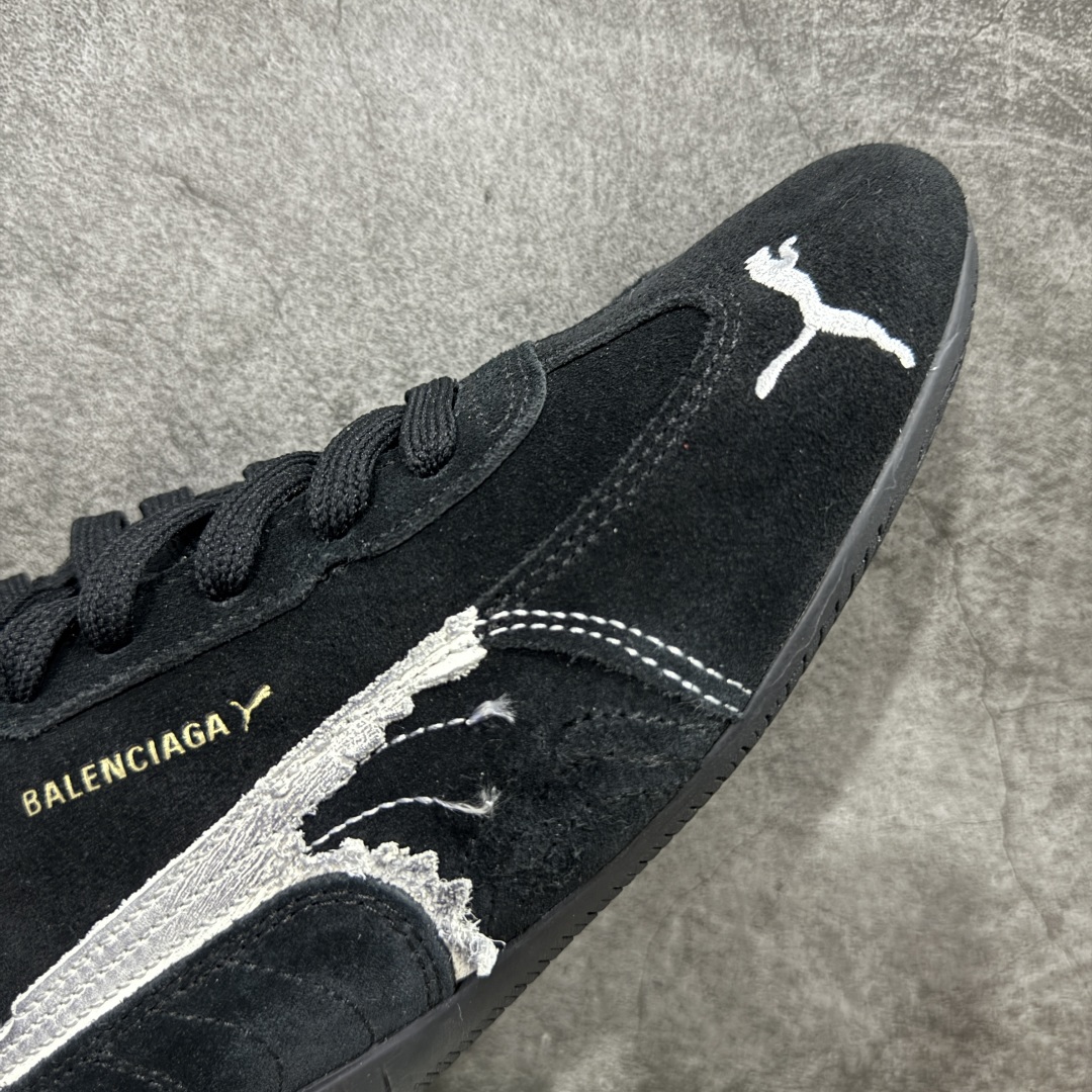 Balenciaga The Open Product x Puma Speedcat  低筒 做旧 系带 二层绒面皮防滑耐磨 低筒 舒适时尚 赛车 跑步鞋 休闲鞋 波鞋  黑色406519 02
