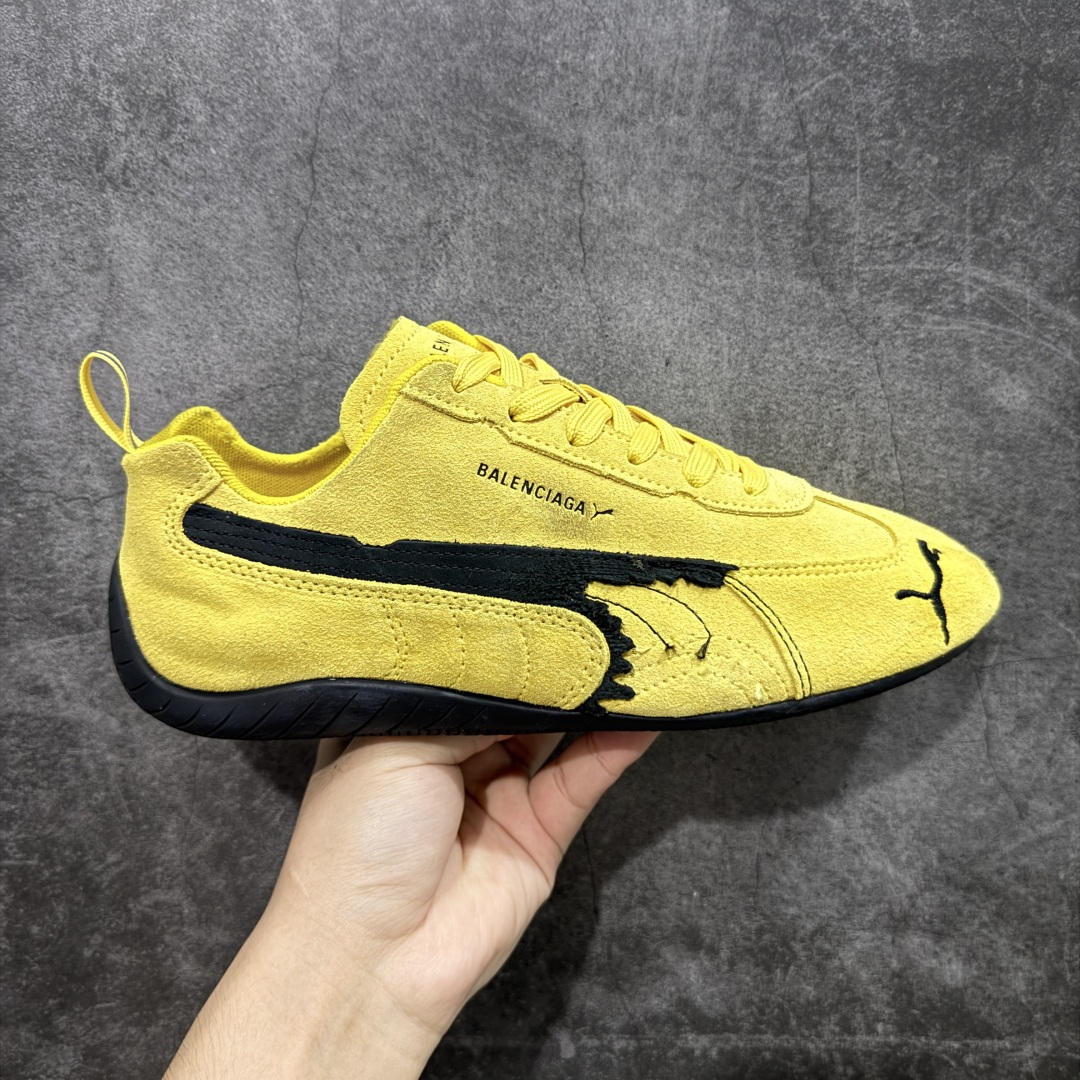 Balenciaga The Open Product x Puma Speedcat  低筒 做旧 系带 二层绒面皮防滑耐磨 低筒 舒适时尚 赛车 跑步鞋 休闲鞋 波鞋 黄色
